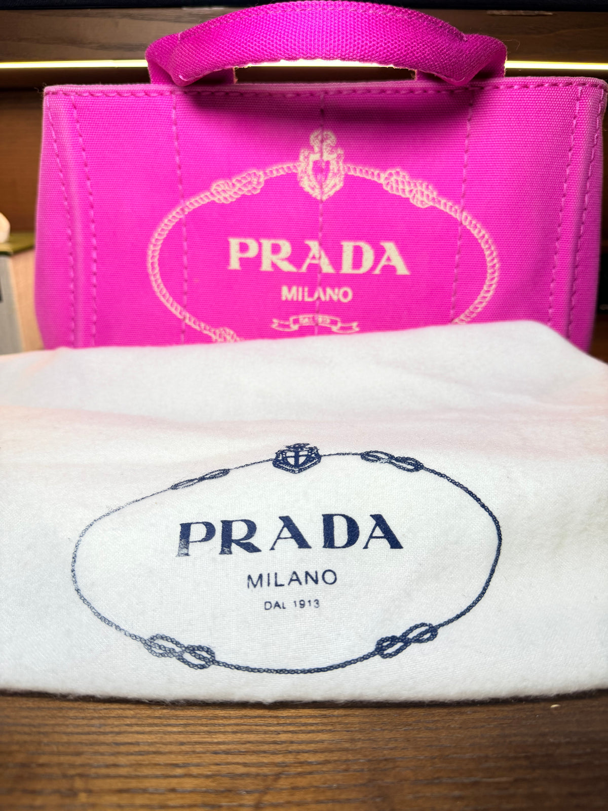 Prada Canapa Hot Pink Canvas Mini Tote Bag - with Dustbag