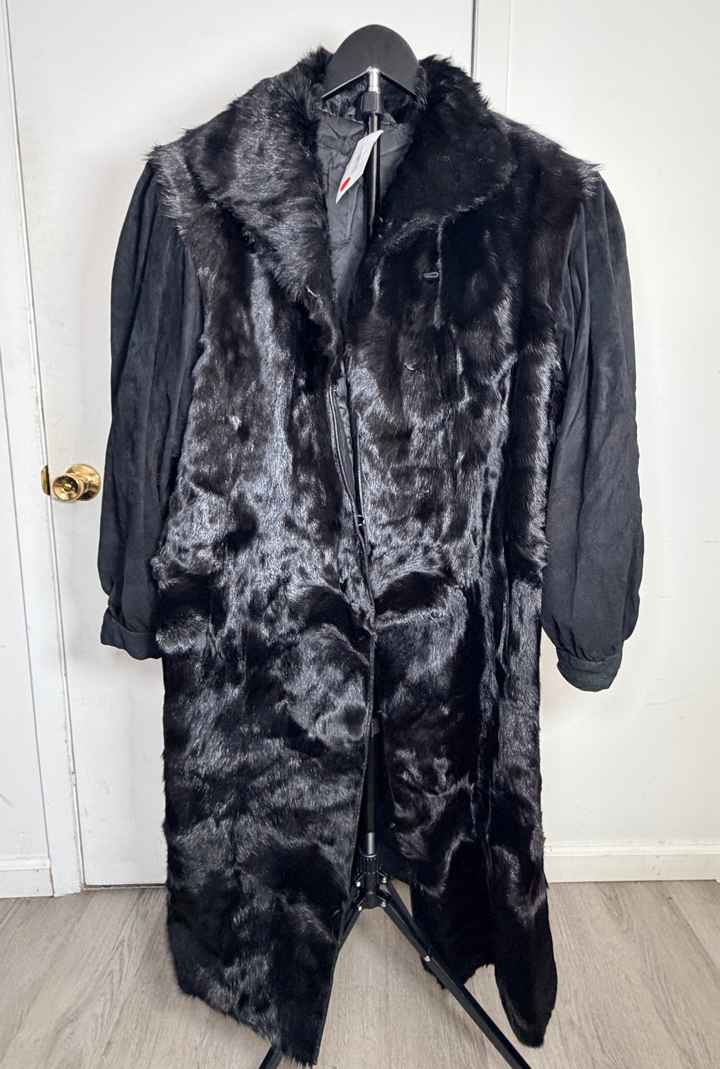 Vintage Black Mink & Suede Coat – Large 036