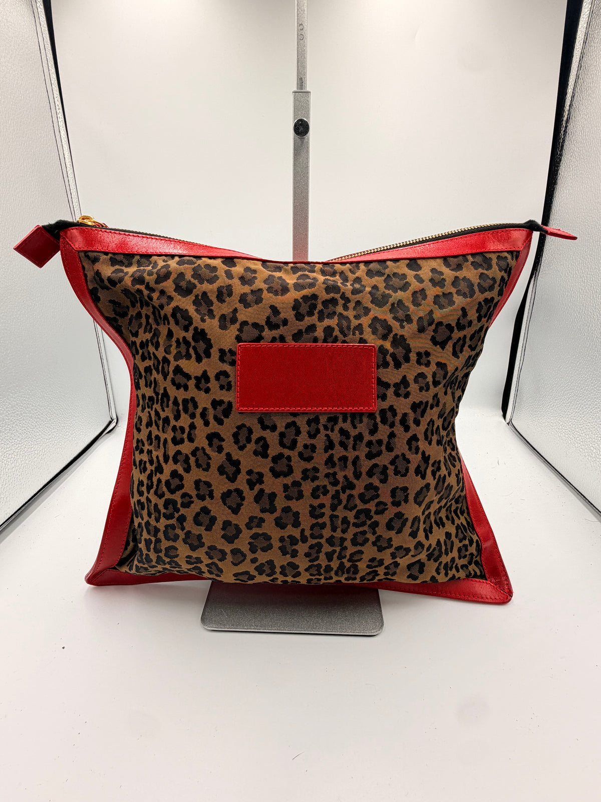 Fendi Leopard Print Oversized Clutch/ Pouch Bag