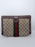 Vintage Gucci Sherry Line Clutch – PVC & Leather GG Pouch