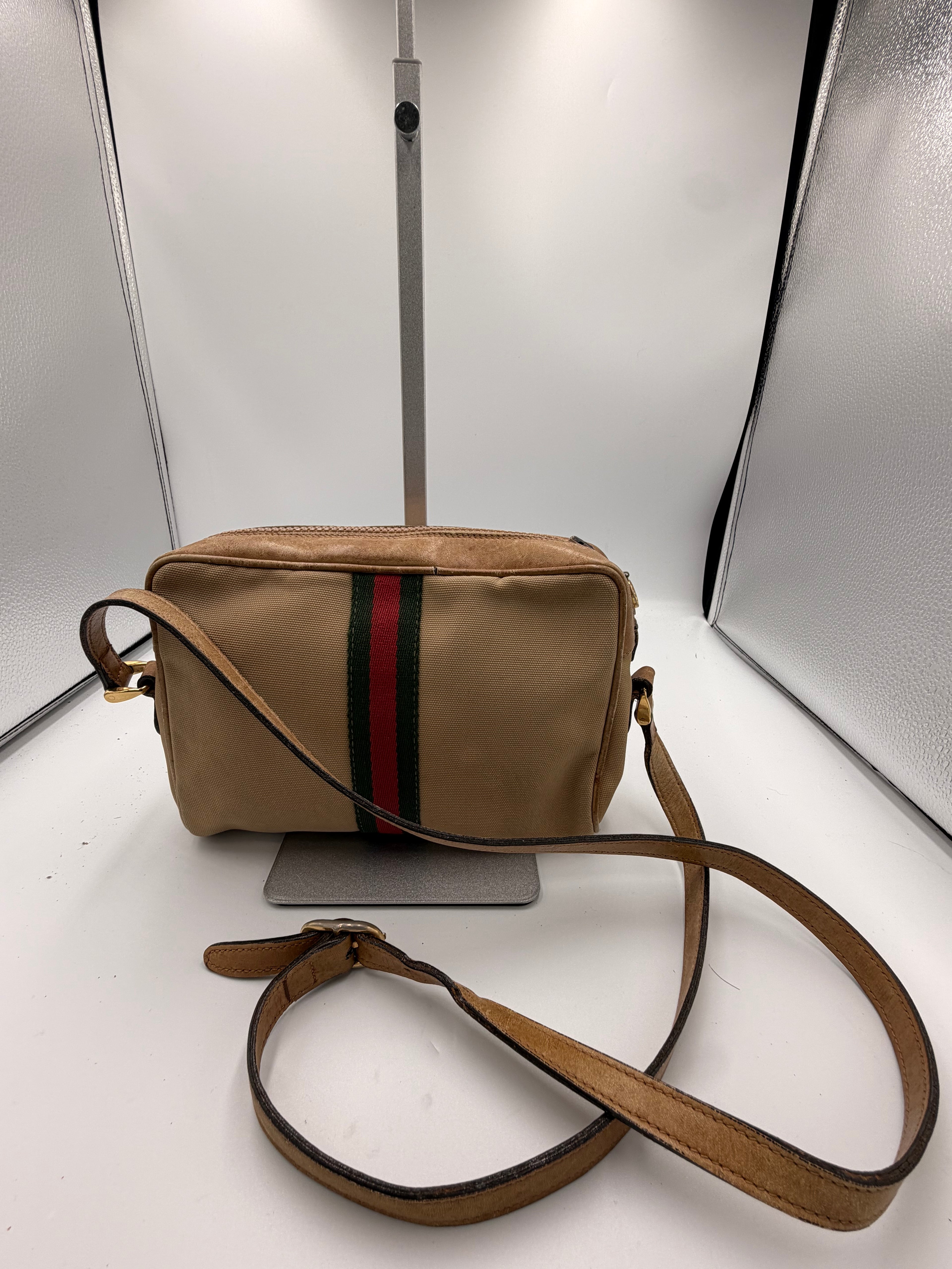 Gucci Web Canvas Crossbody Bag