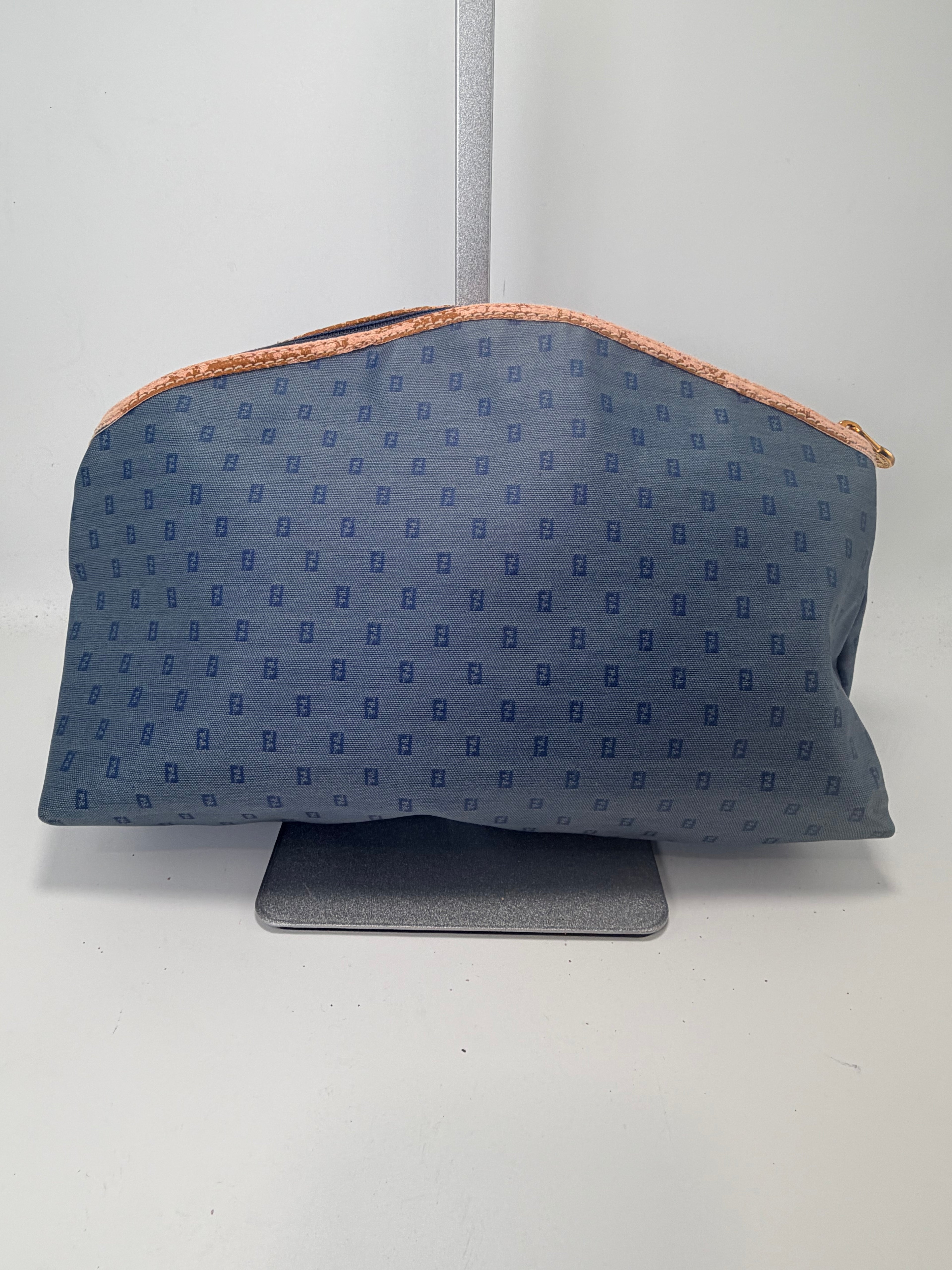 Fendi Blue FF Monogram Cosmetic Pouch