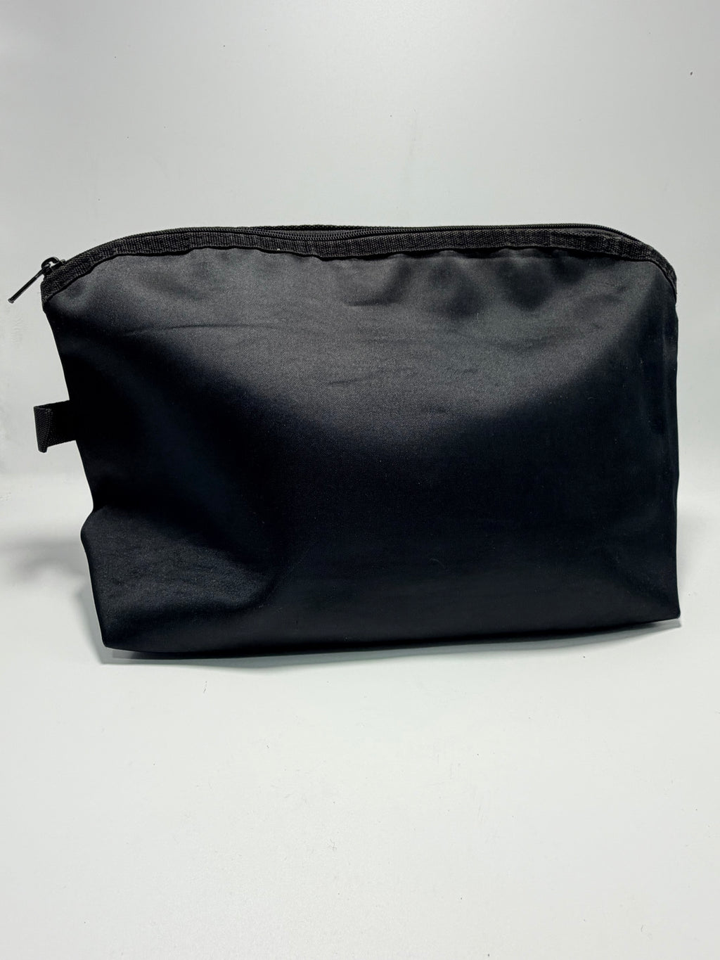 VALENTINO Beauty Canvas Cosmetic Pouch – Black with Red Embroidery