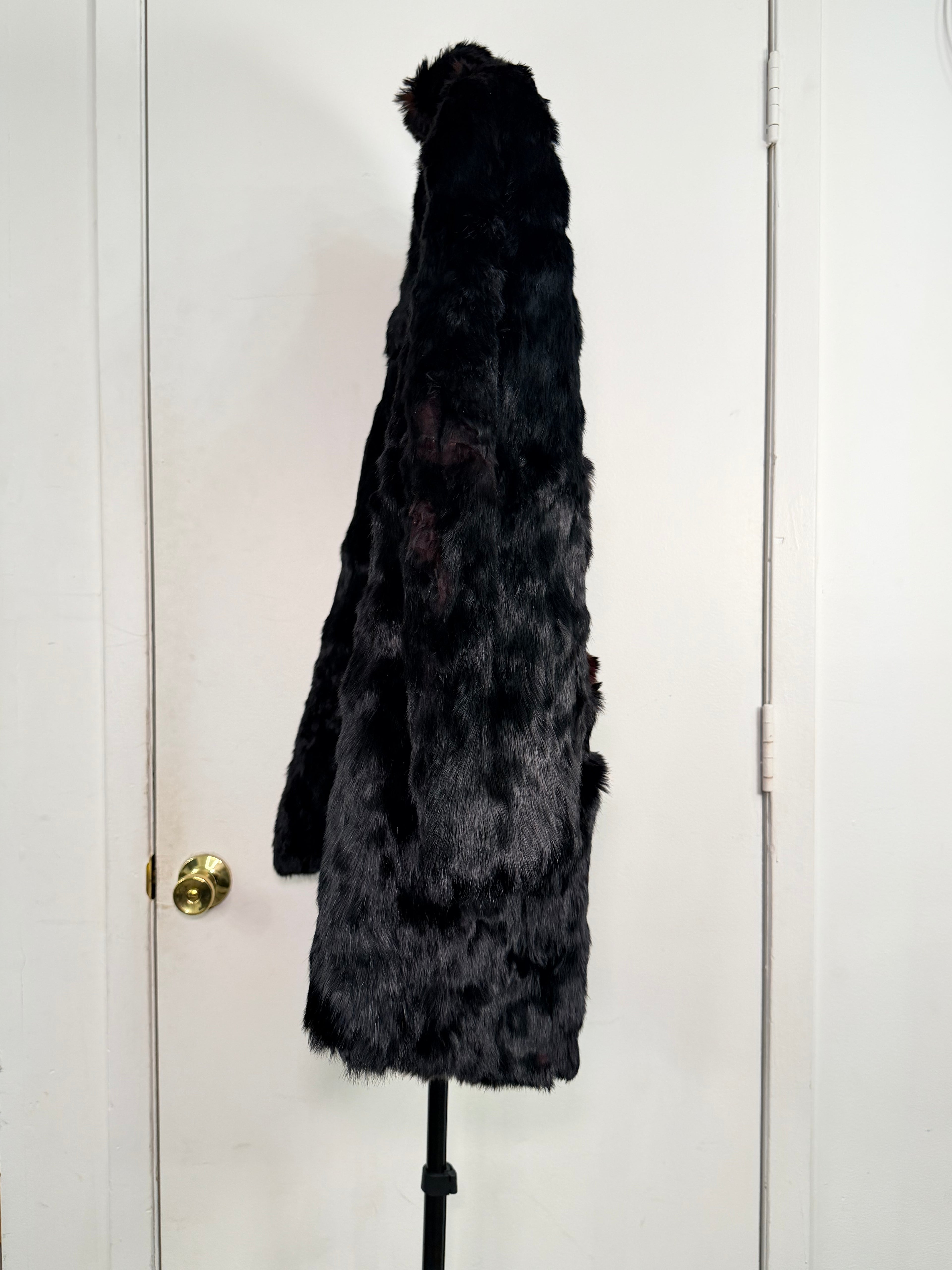 Vintage Rabbit Fur Coat – Jet Black (1X / 2X)