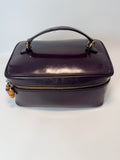 Vintage Gucci Bamboo Zip Vanity Case — Deep Plum Leather