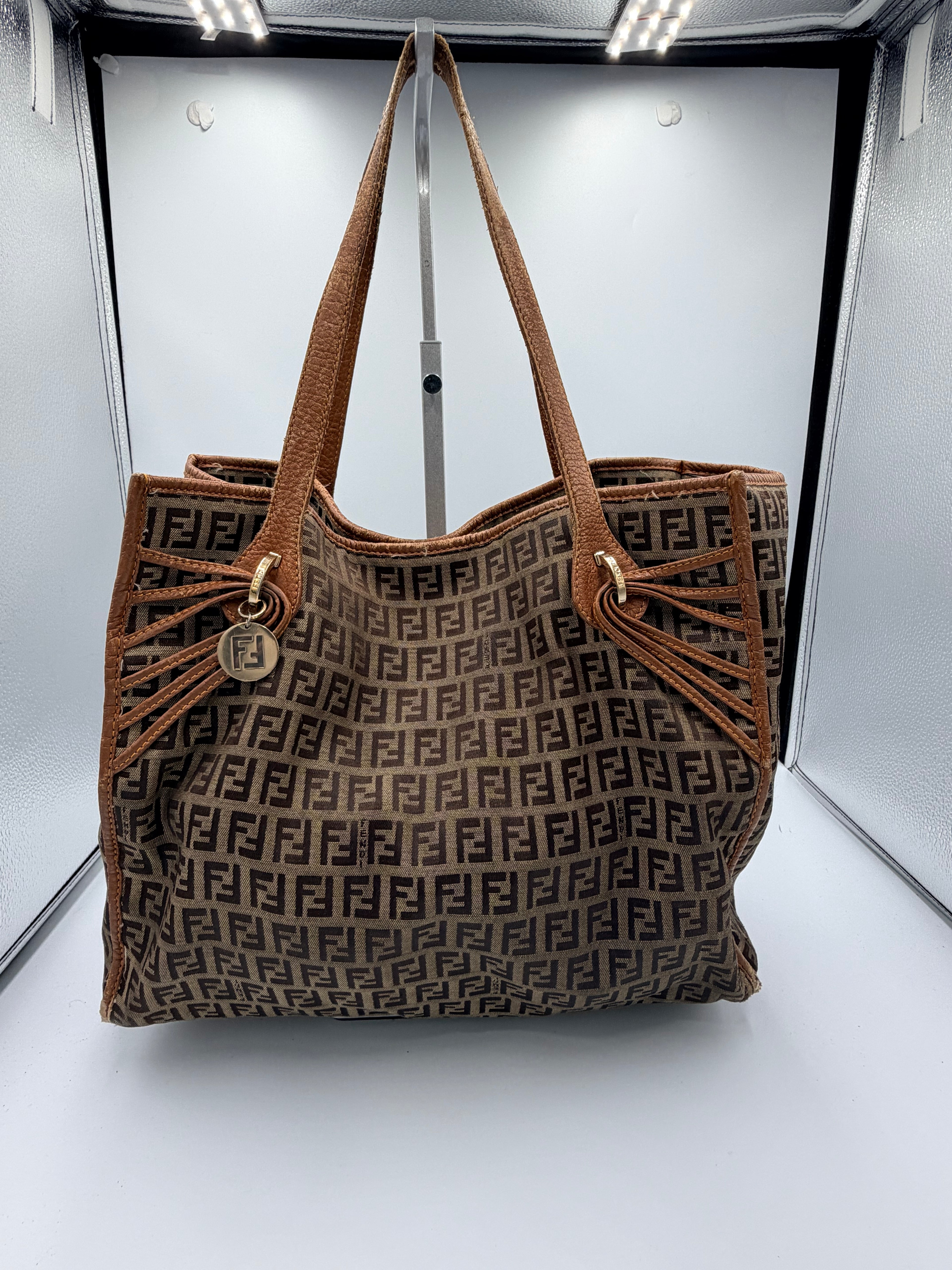 Fendi Zucca Bow Tote Bag