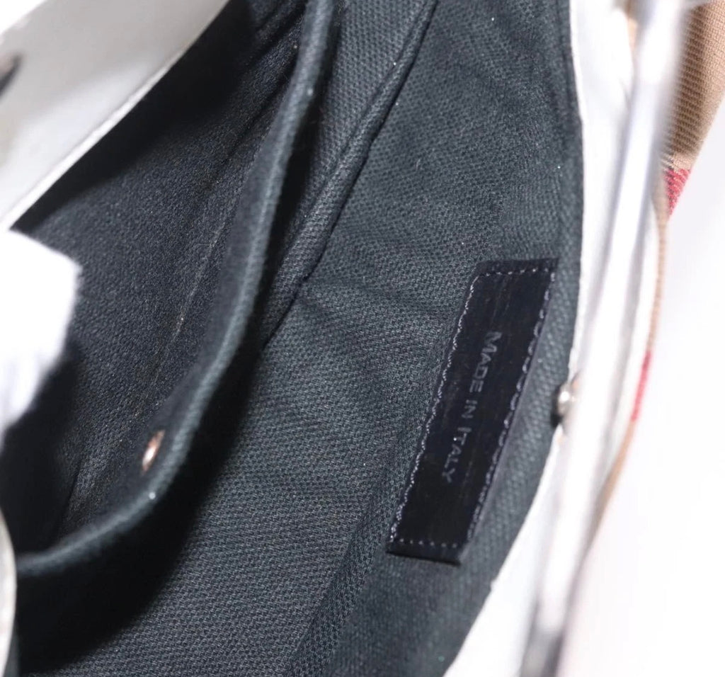 Burberry Nova Check Metal Handle Clutch