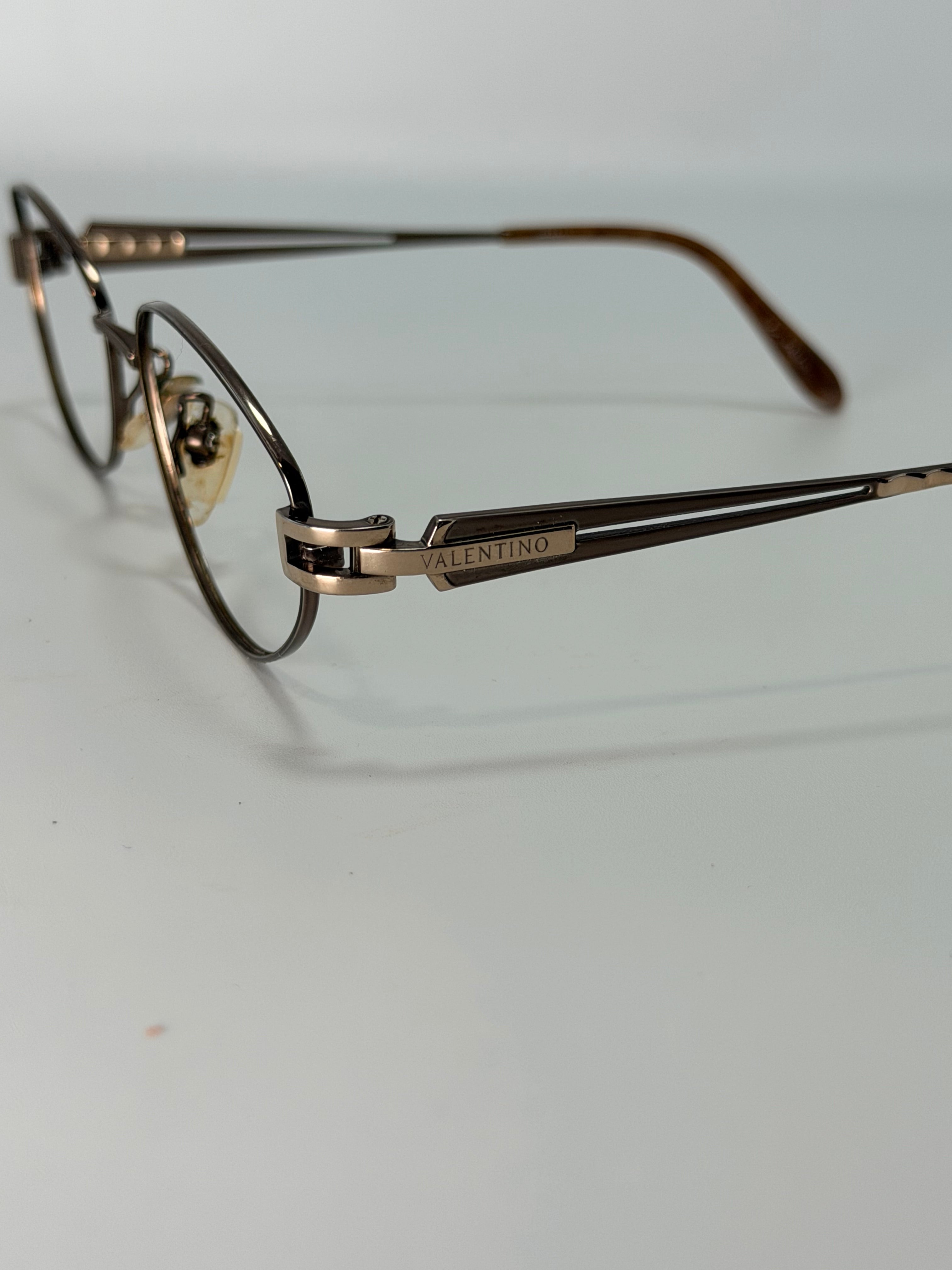 Valentino Oval Wire Frame Eyeglasses