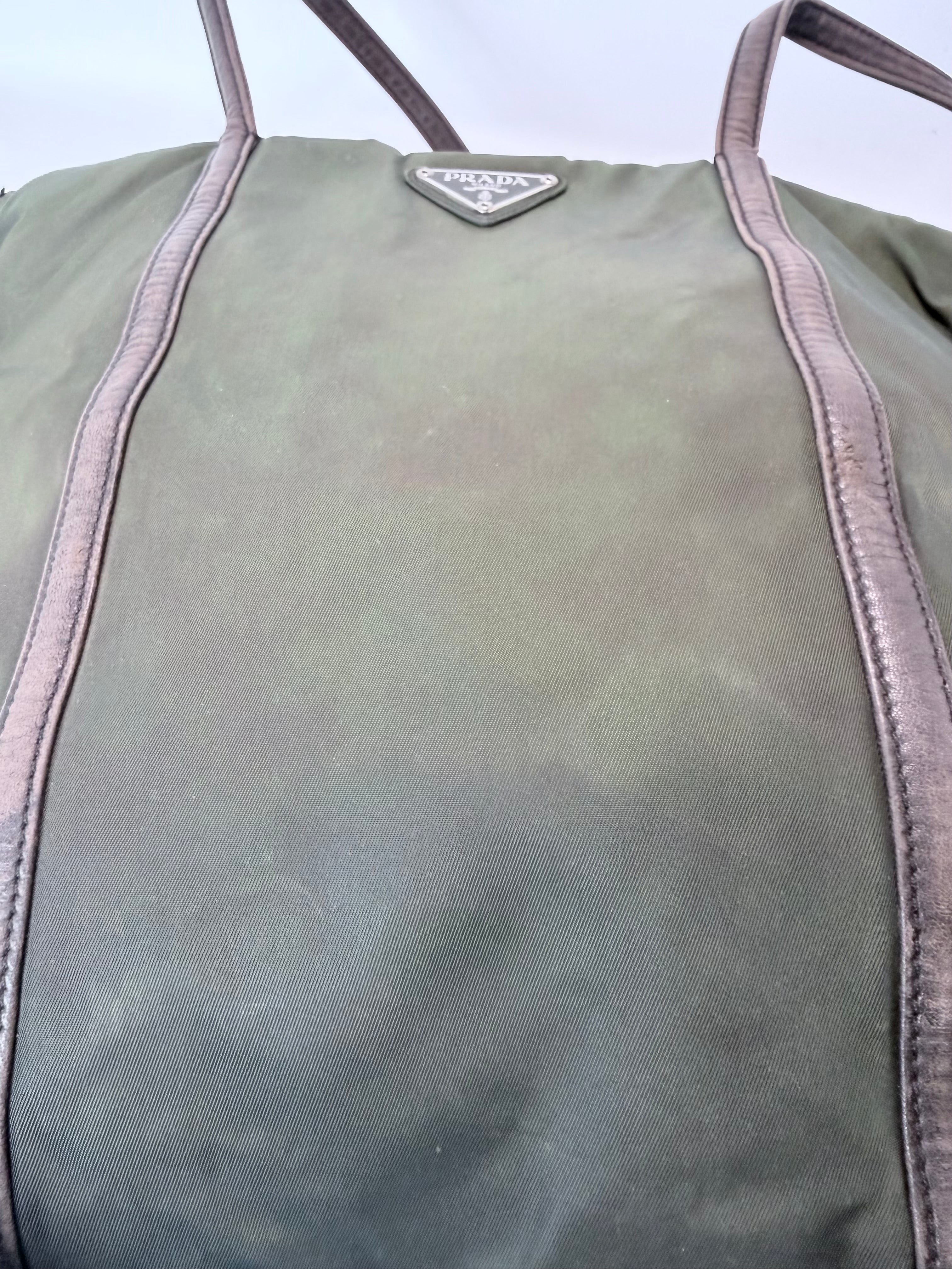 Prada Tessuto Nylon Tote – Olive Green