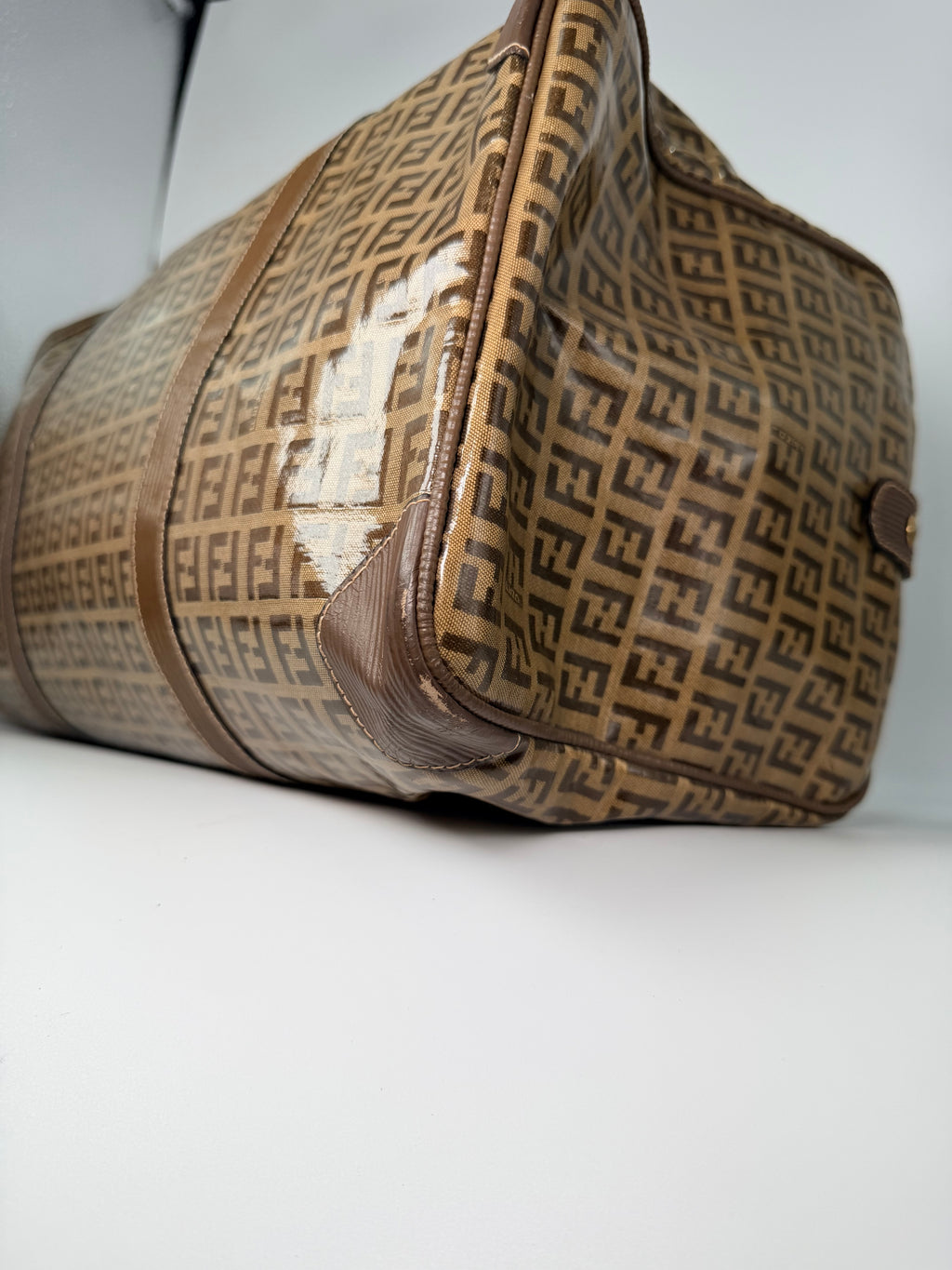 Fendi Coated Canvas Boston Bag