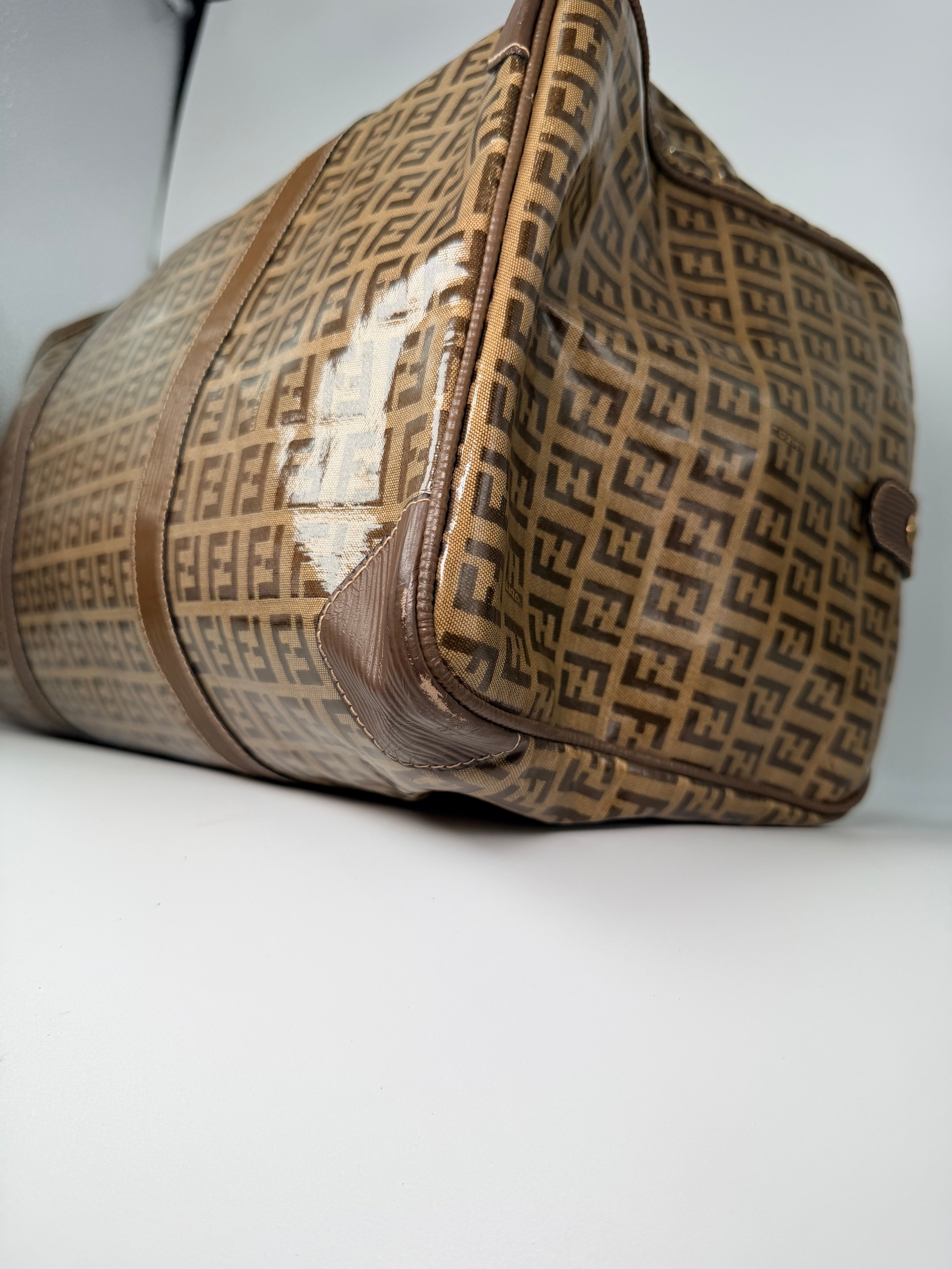 Fendi Coated Canvas Boston Bag