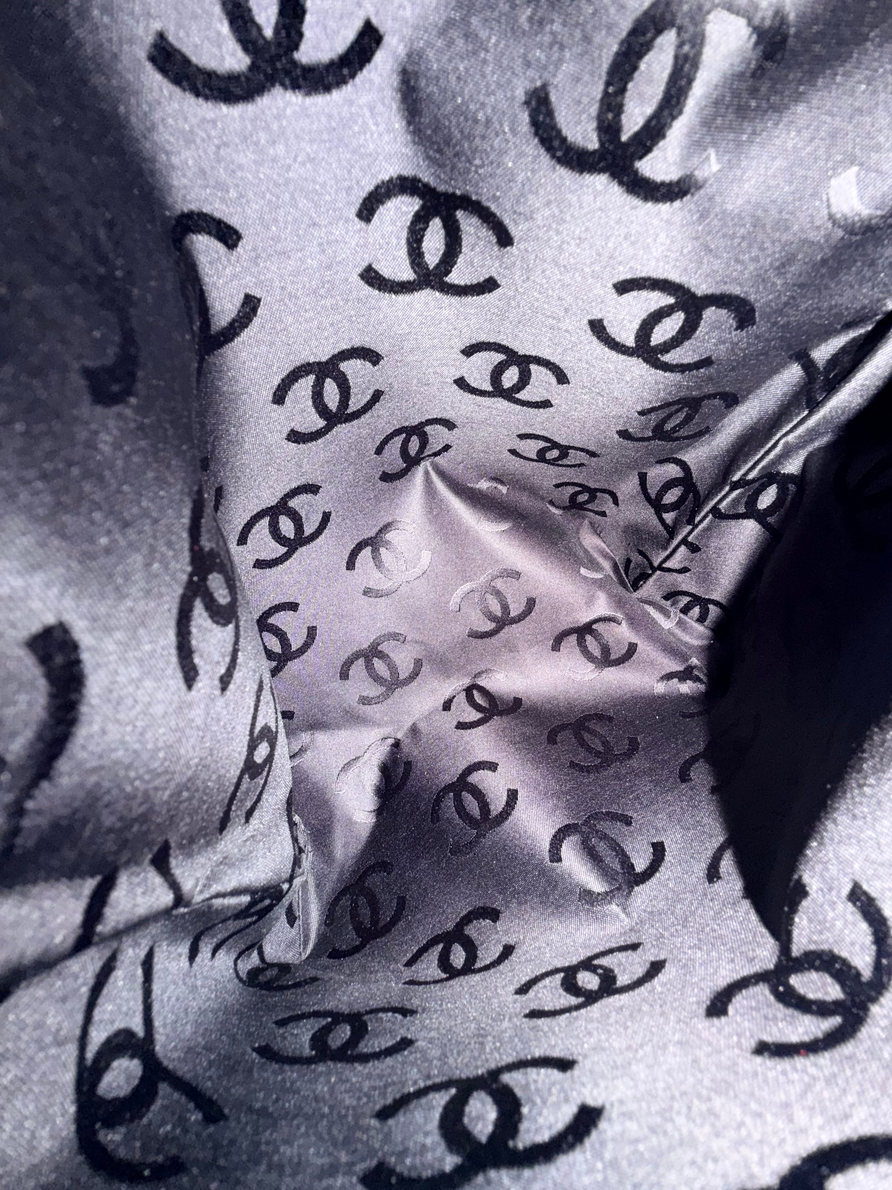 CHANEL CC Logo Nylon Pouch – Black