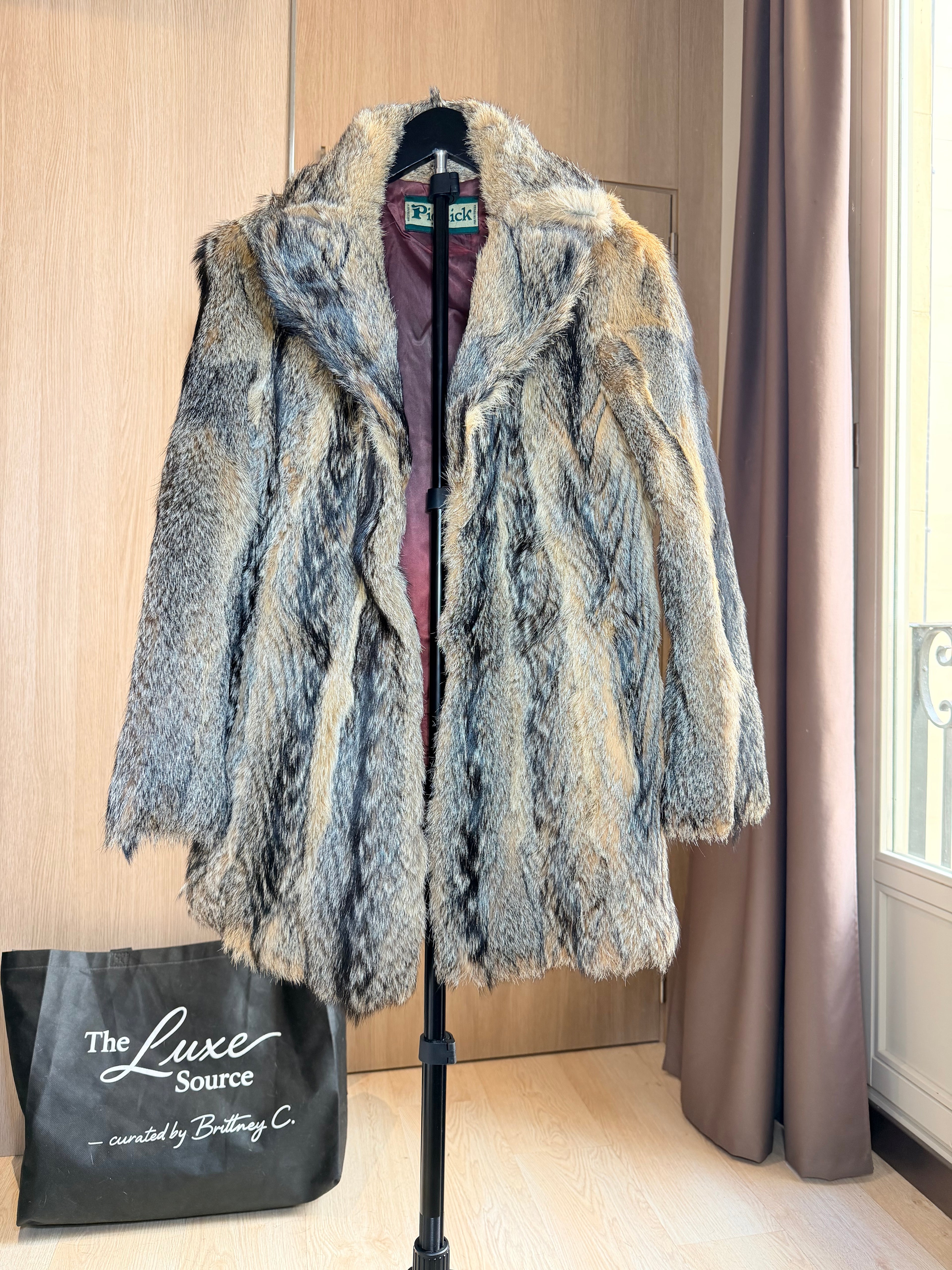 Vintage Gray Fox Fur Coat – Small - 047