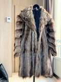 Vintage Natural Raccoon Fur Coat – Large - 034