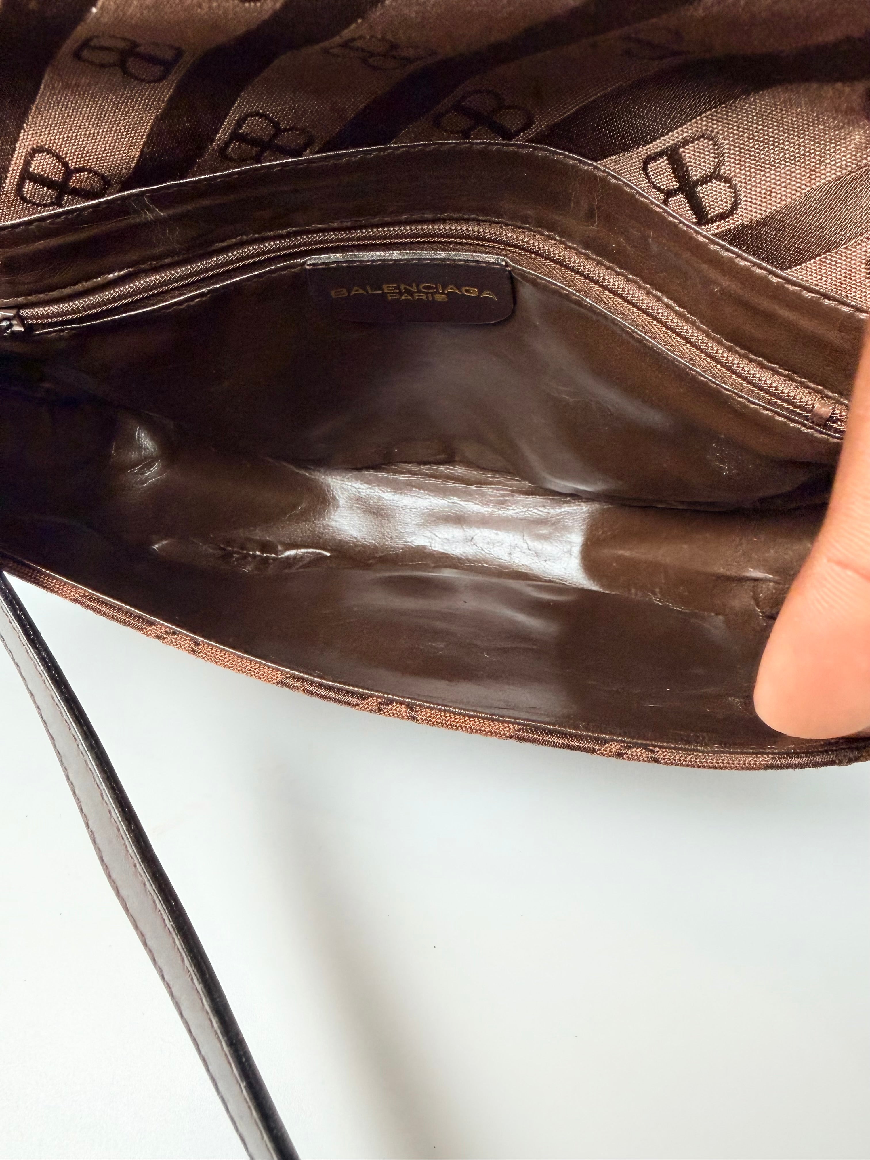 Balenciaga Logo Brown Crossbody