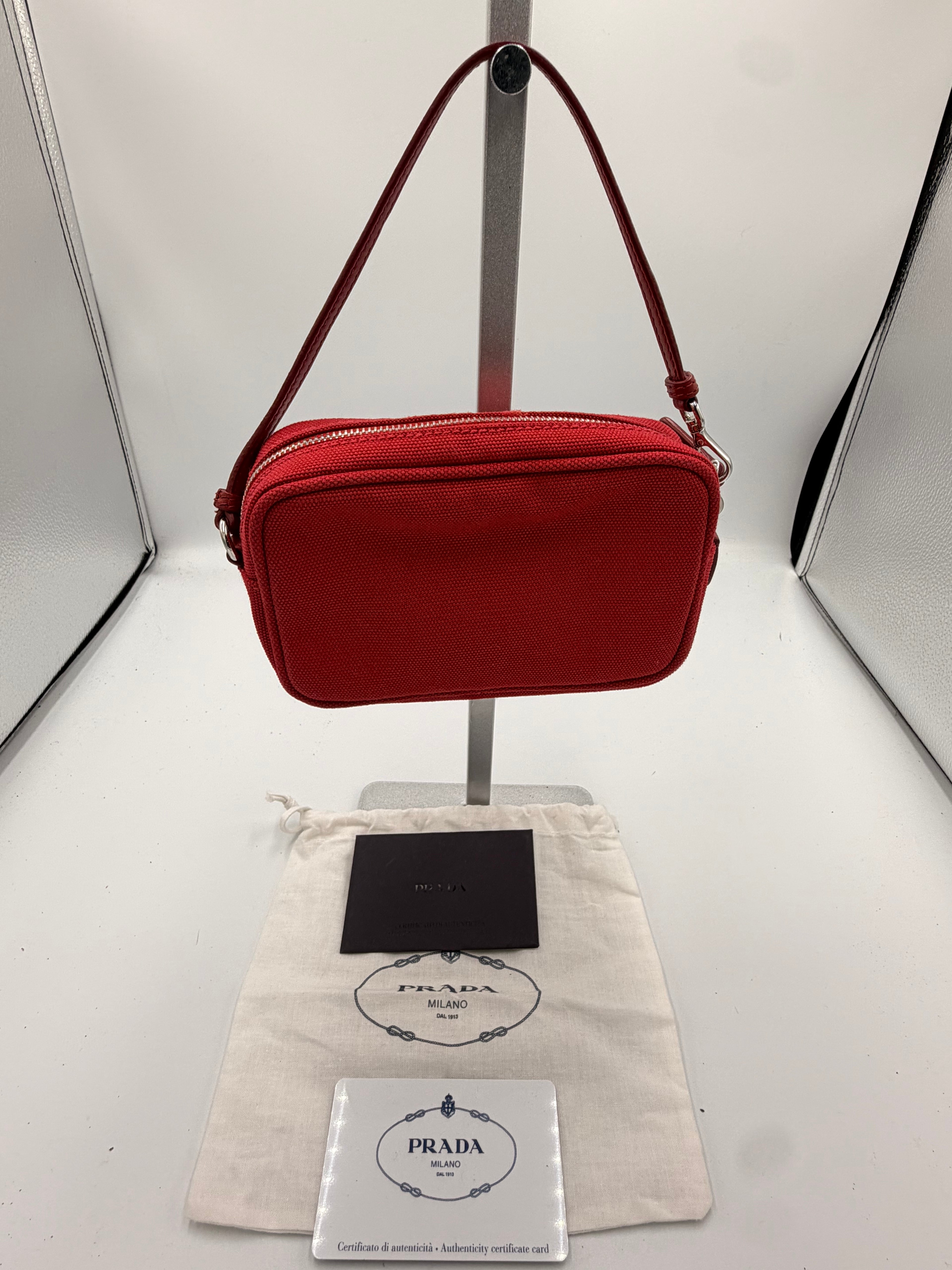 Prada Tessuto Canvas Mini Hand Bag – Rosso