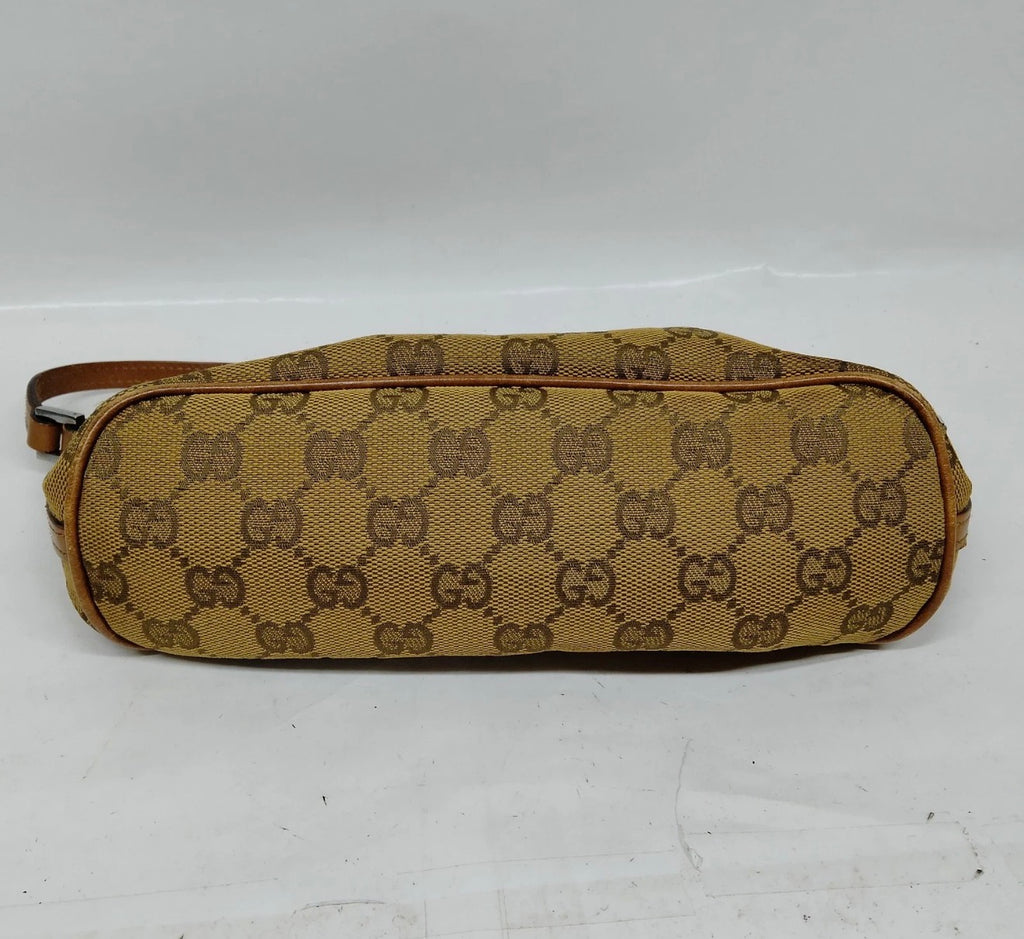 Gucci GG Canvas Mini Pouchette Bag (Gold)