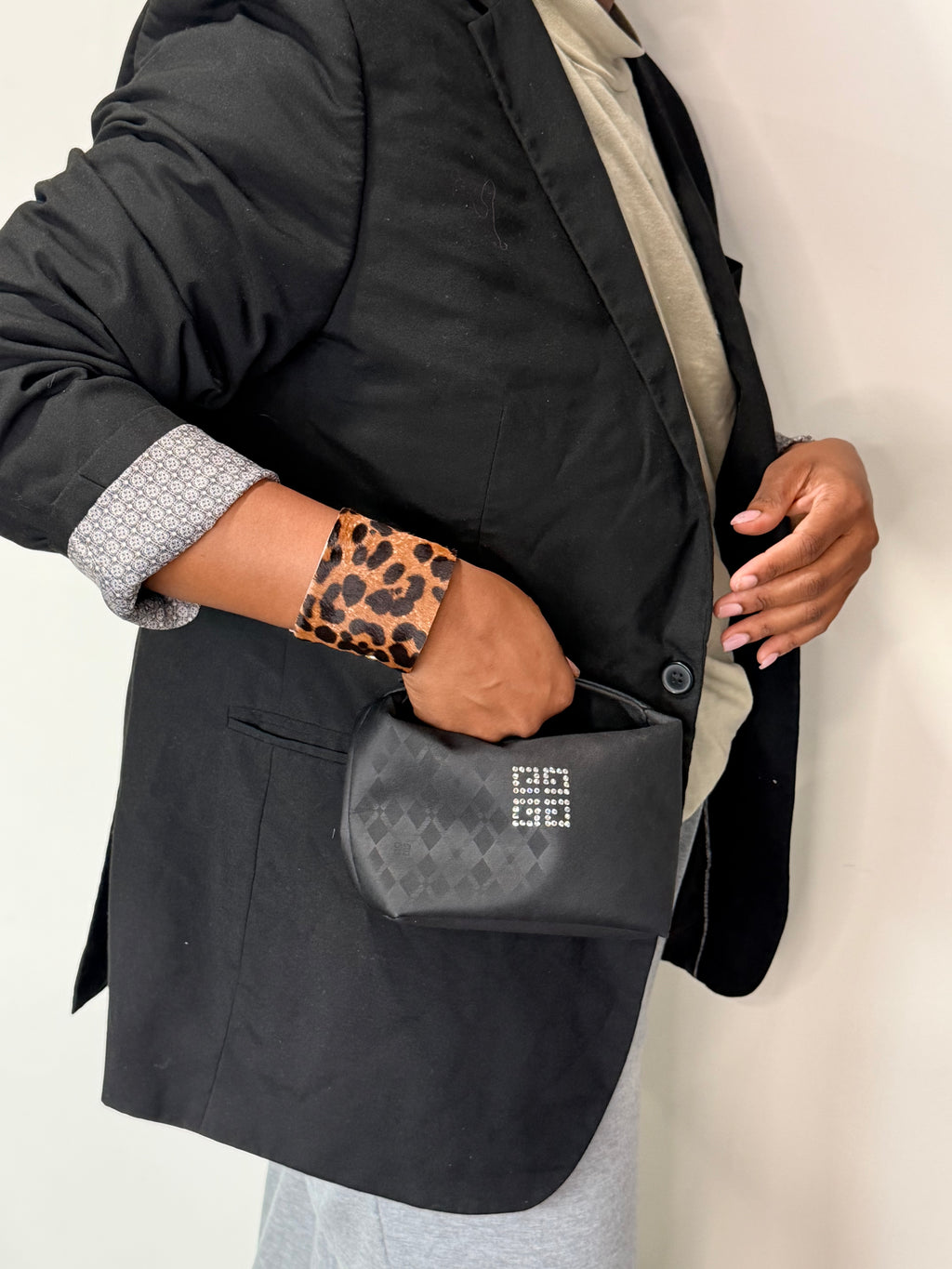 Givenchy Black Monogram Crystal Logo Shoulder Bag
