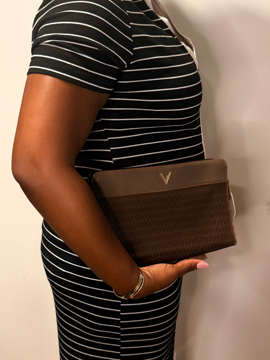 Valentino Garavani V-Logo Monogram Clutch