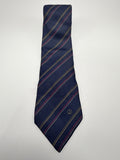 Dunhill London Silk Tie – Navy Stripe with Signature Logo