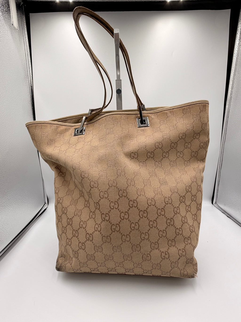 Gucci GG Canvas Tote (Beige/Brown)