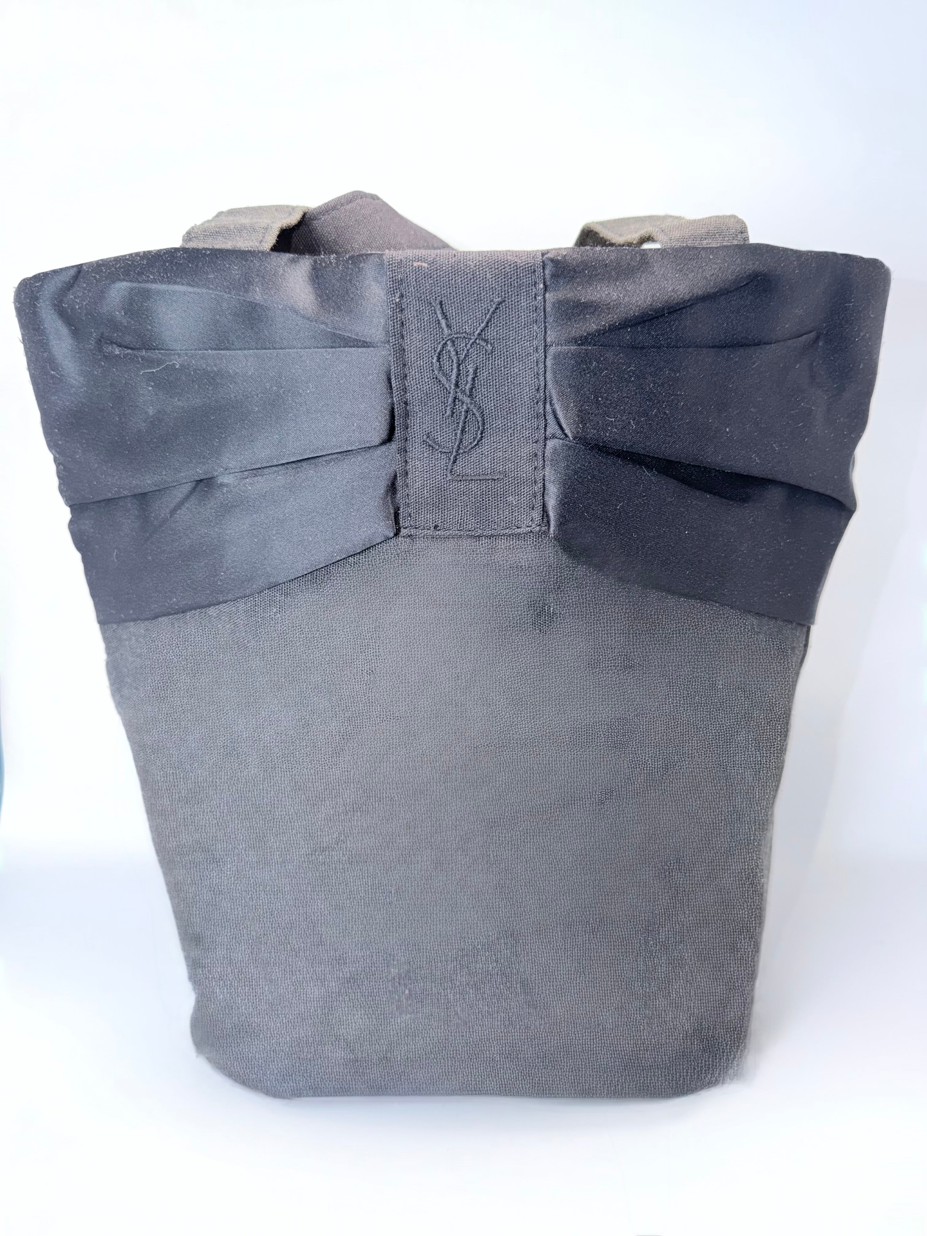 Yves Saint Laurent (YSL) Black Canvas Bow Tote