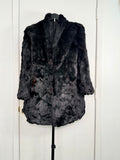 Vintage Rabbit Fur Coat – Jet Black (1X / 2X)