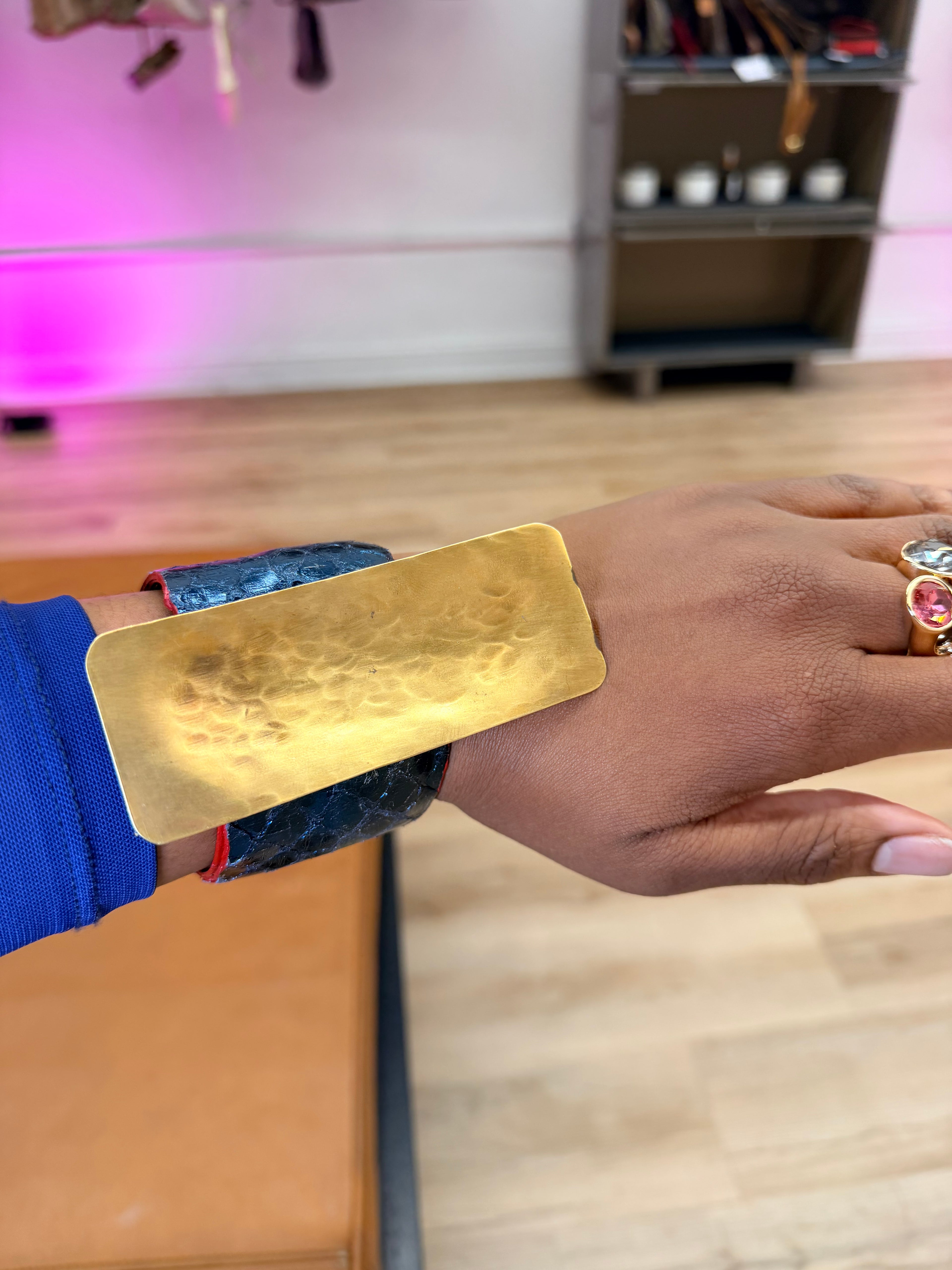Pierre Laborde One-of-One Crocodile Leather Cuff Bracelet