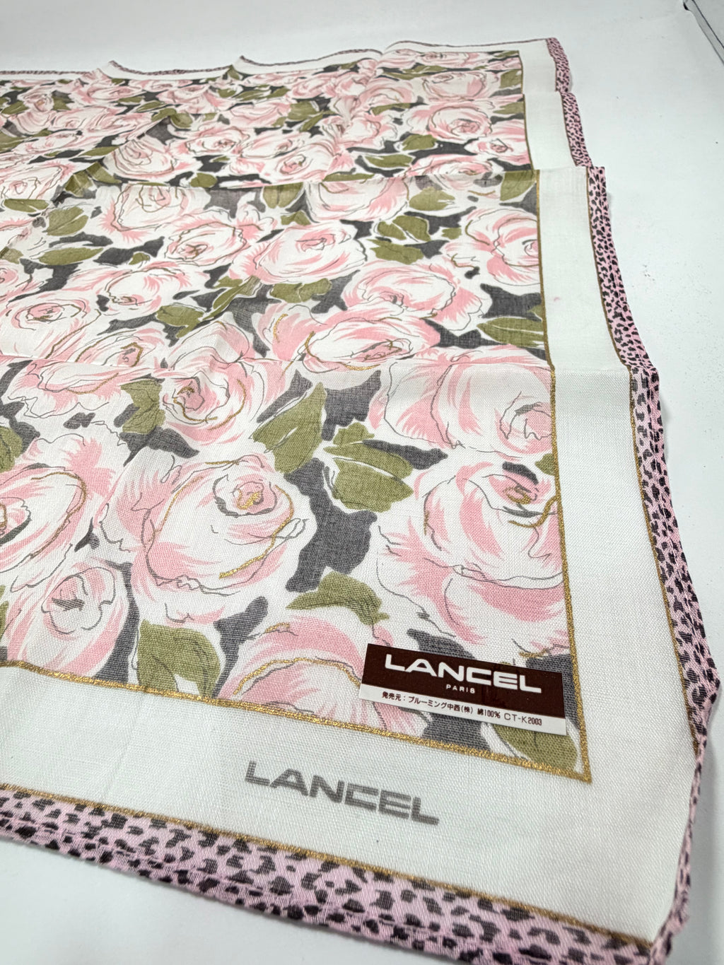 Lancel Paris Rose Garden Cotton Scarf – Blush Pink