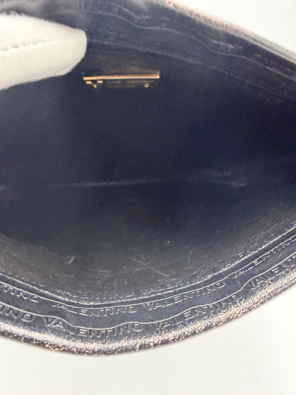 Valentino Garavani V Logo Leather Clutch – Black