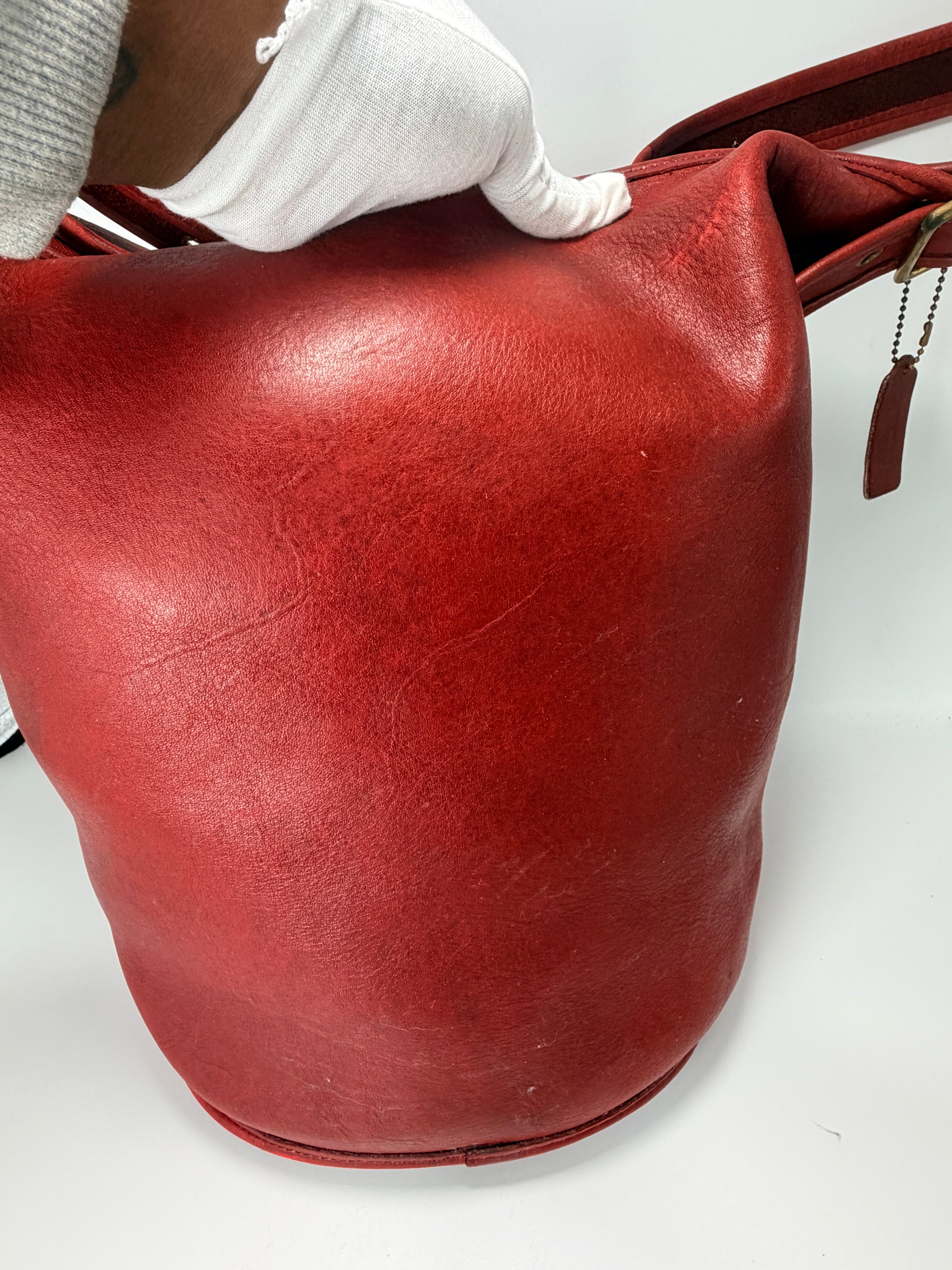 Coach Vintage Leather Bucket Bag – Red