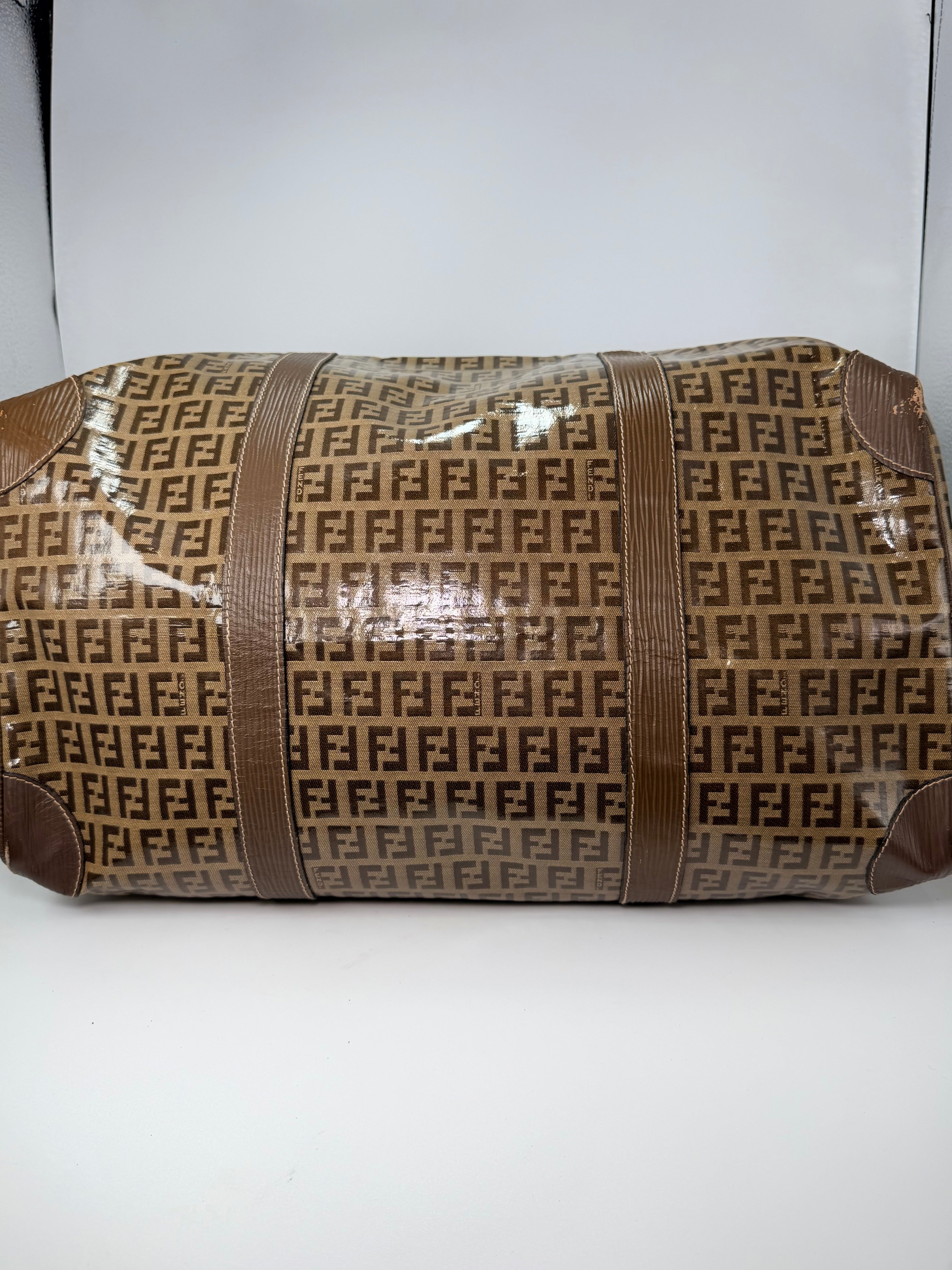 Fendi Coated Canvas Boston Bag