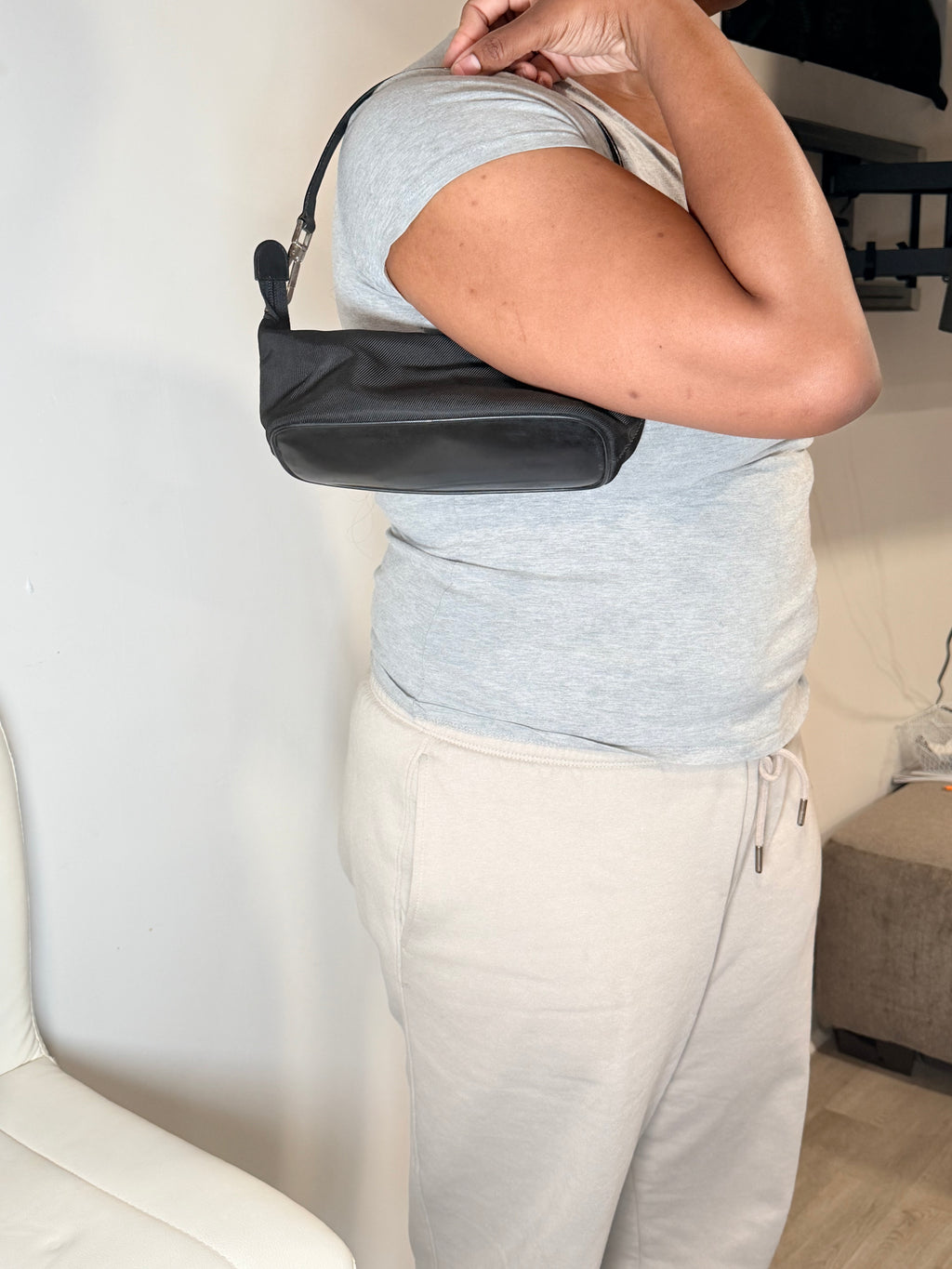 GUCCI Vintage Nylon Shoulder Bag – Black