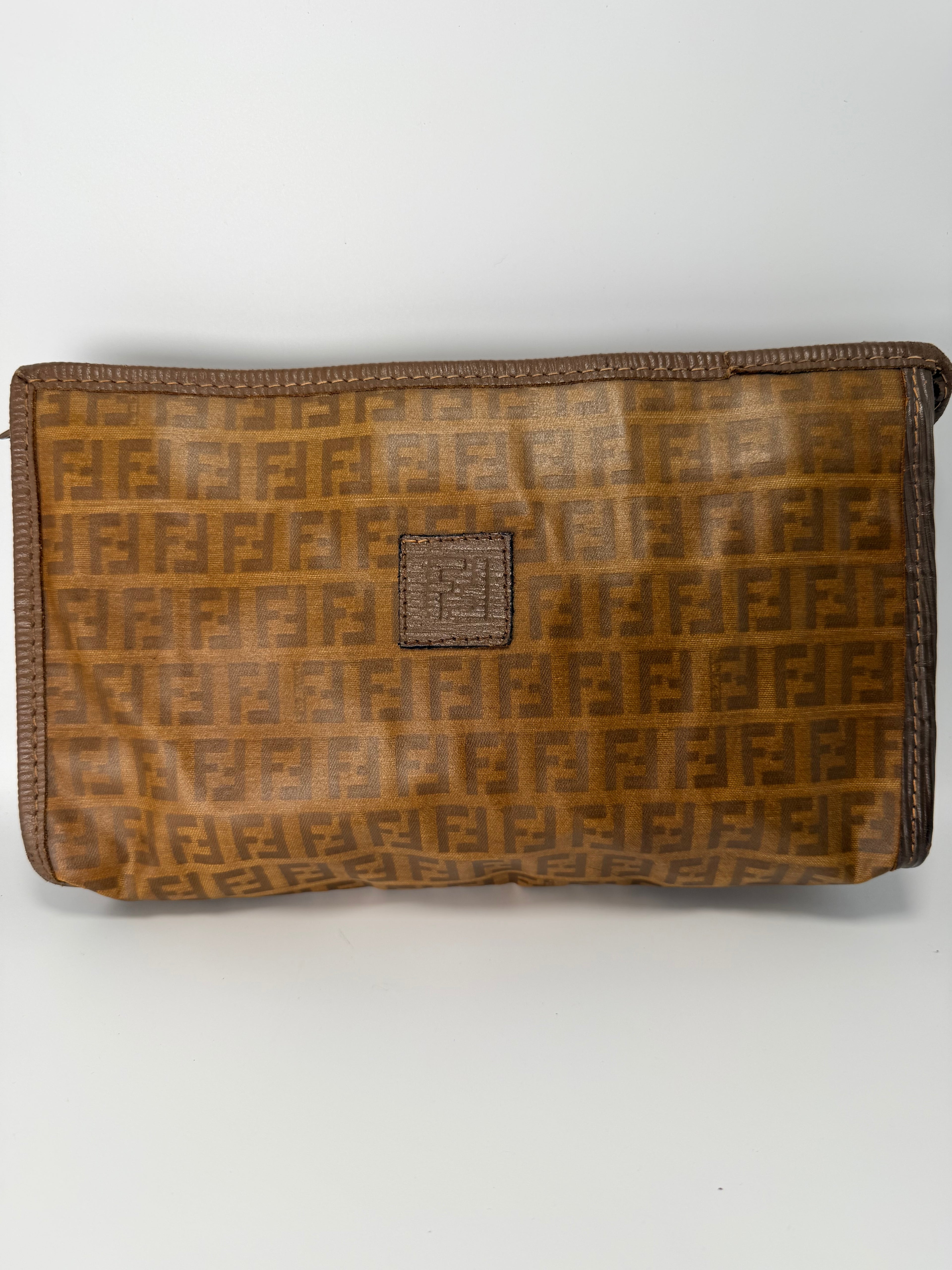 Vintage Fendi Zucca Canvas Pouch / Clutch