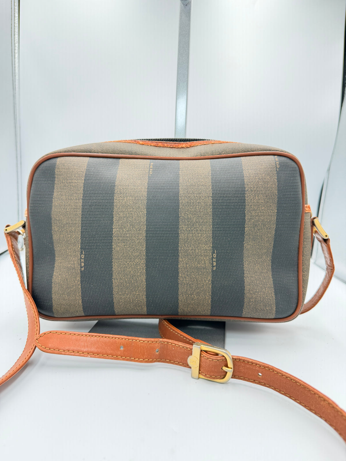 Fendi Pequin Stripe Crossbody Camera Bag