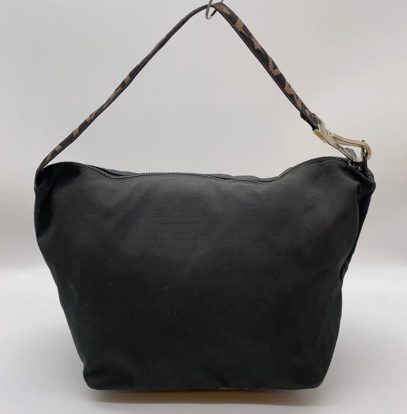Fendi Black Nylon Logo Shoulder Bag