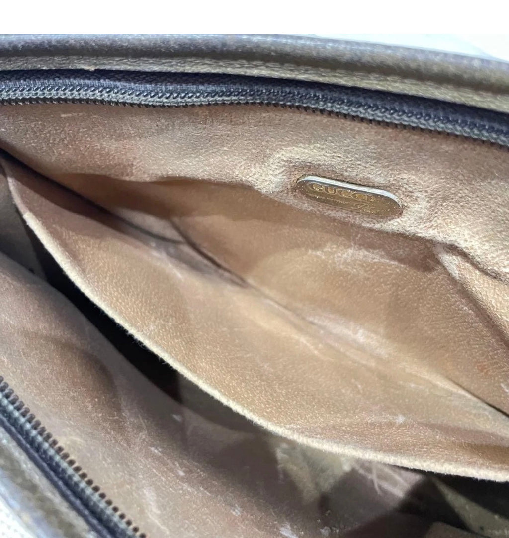 Gucci GG Canvas Clutch with back pocket