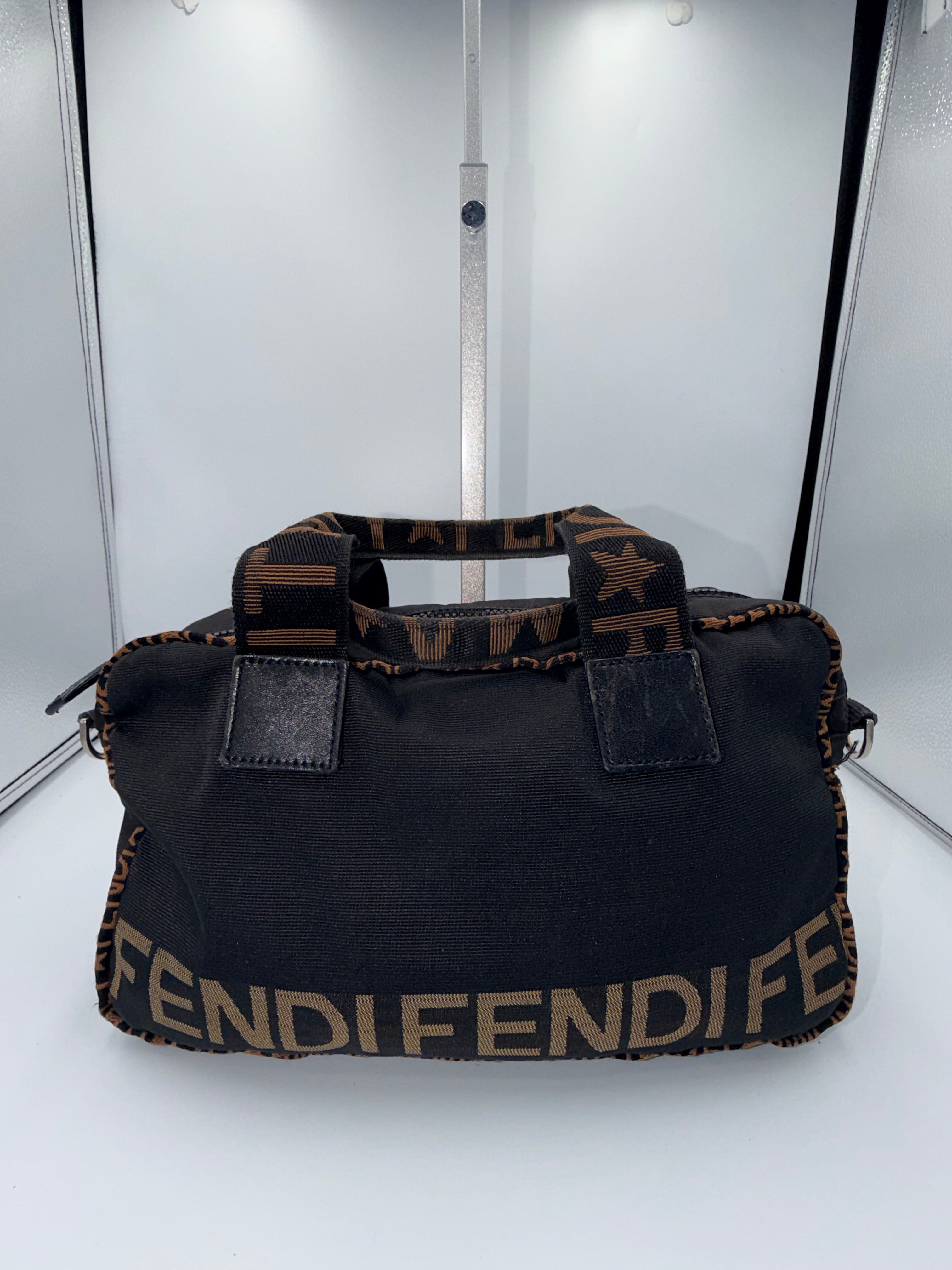 Fendi Logo Nylon Mini Boston Bag / Crossbody