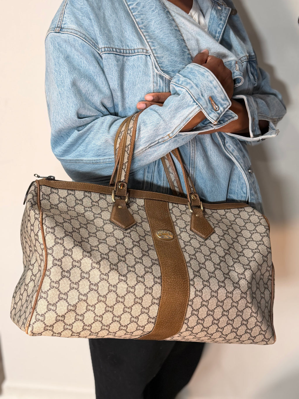 Gucci Monogram Boston Bag