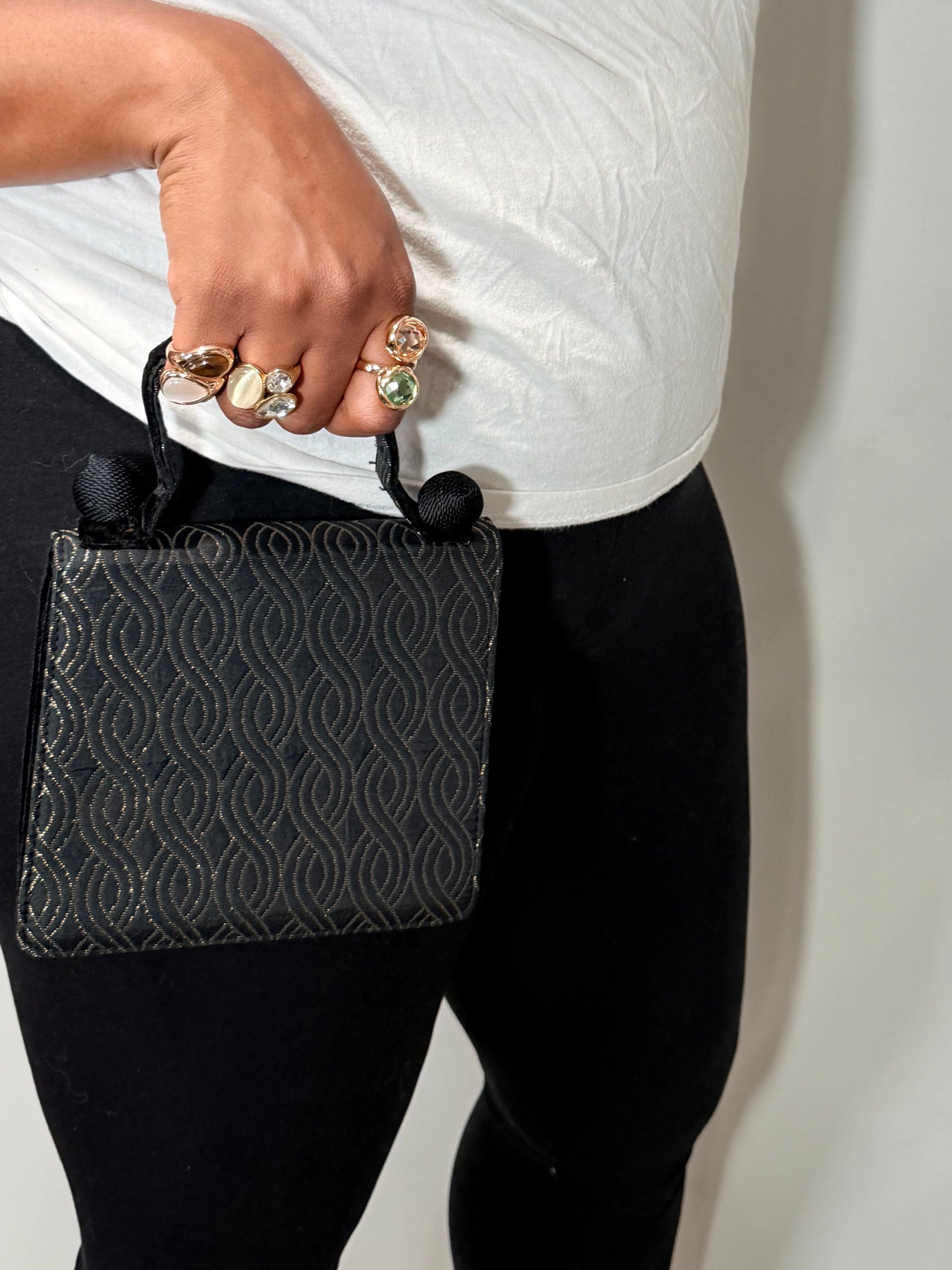 Fendi Black Evening Top Handle Bag