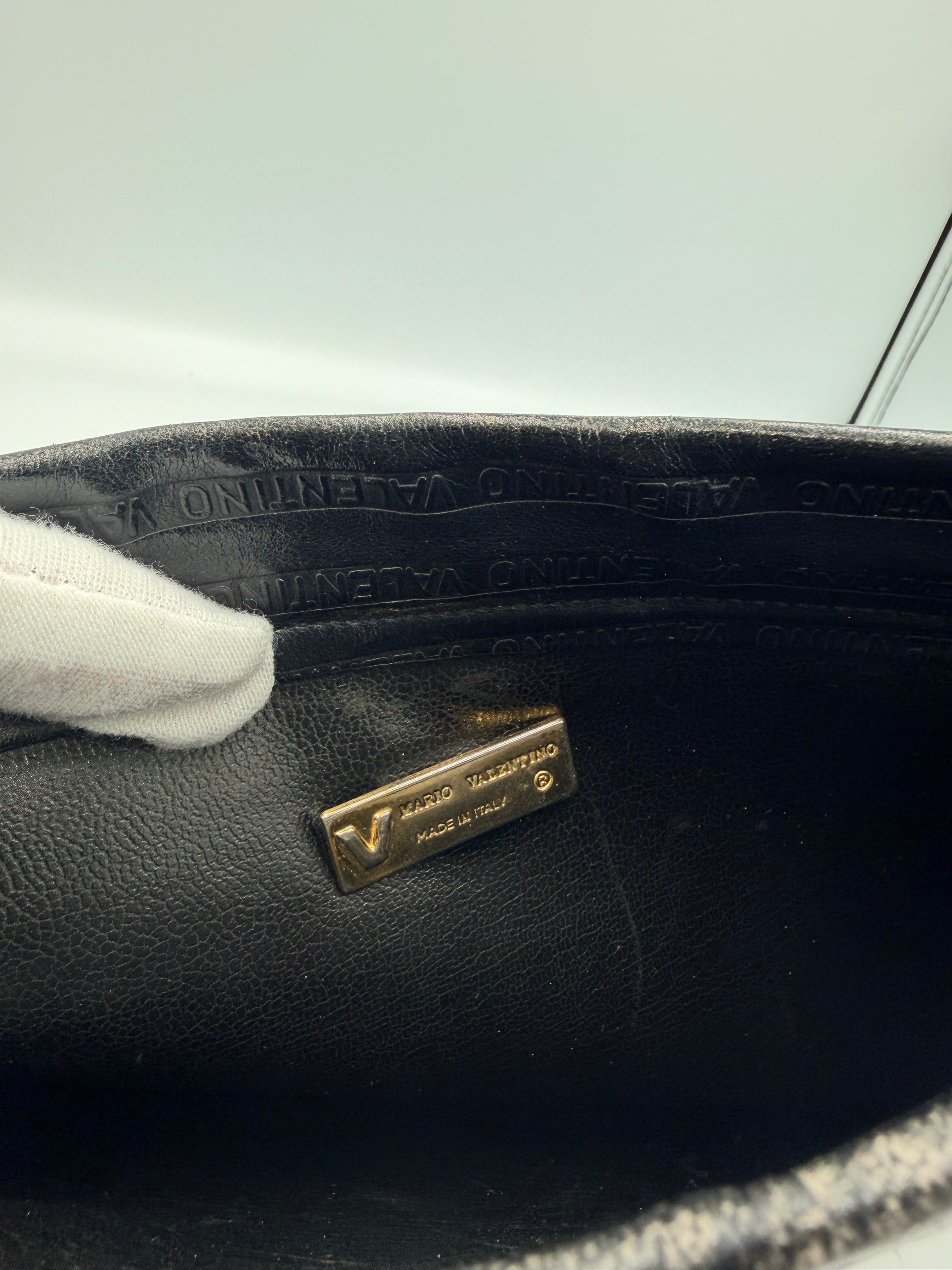 Valentino Garavani V Logo Leather Clutch – Black