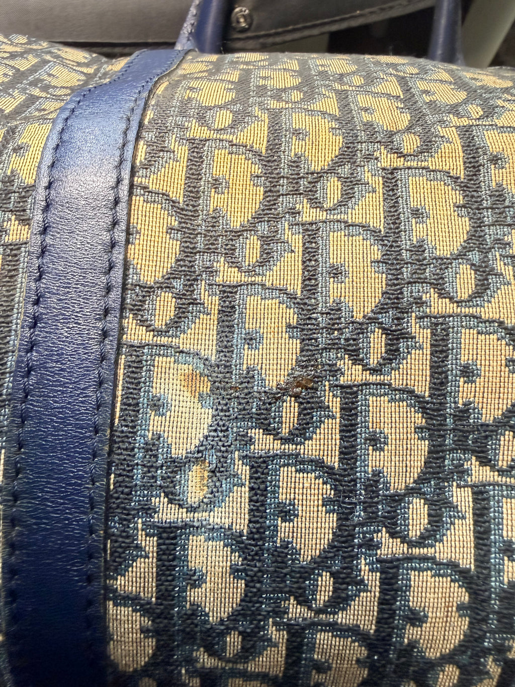 Christian Dior Trotter Monogram Boston Travel Bag – Navy