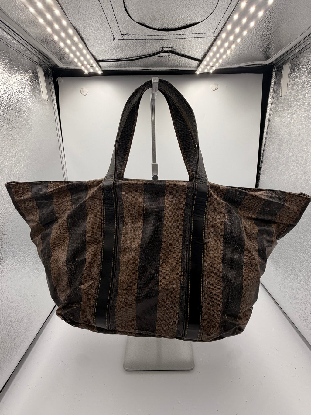 Vintage Fendi Pequin Stripe Tote