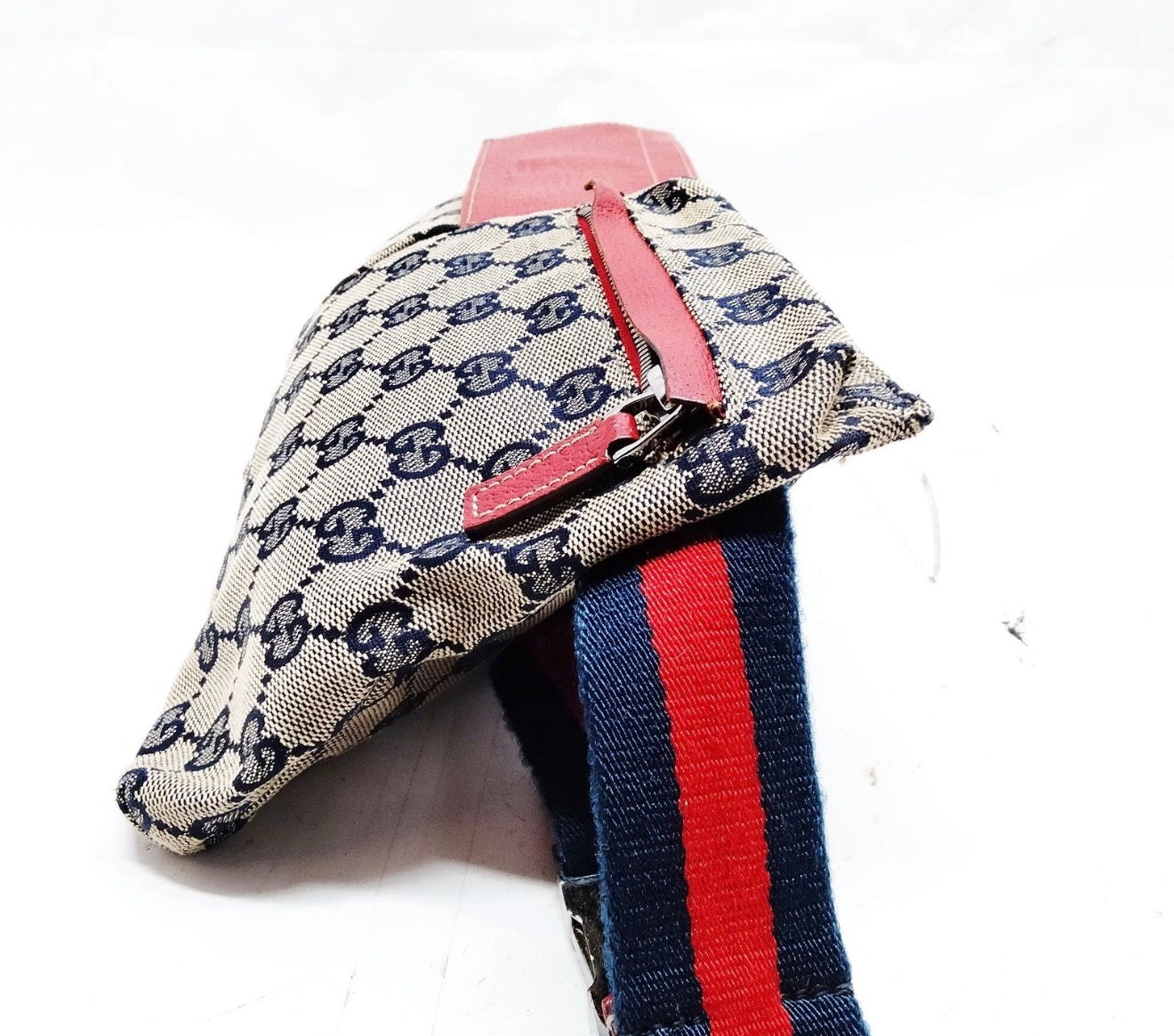 Gucci GG Canvas Belt Bag / Waist Bag (Blue/Red)