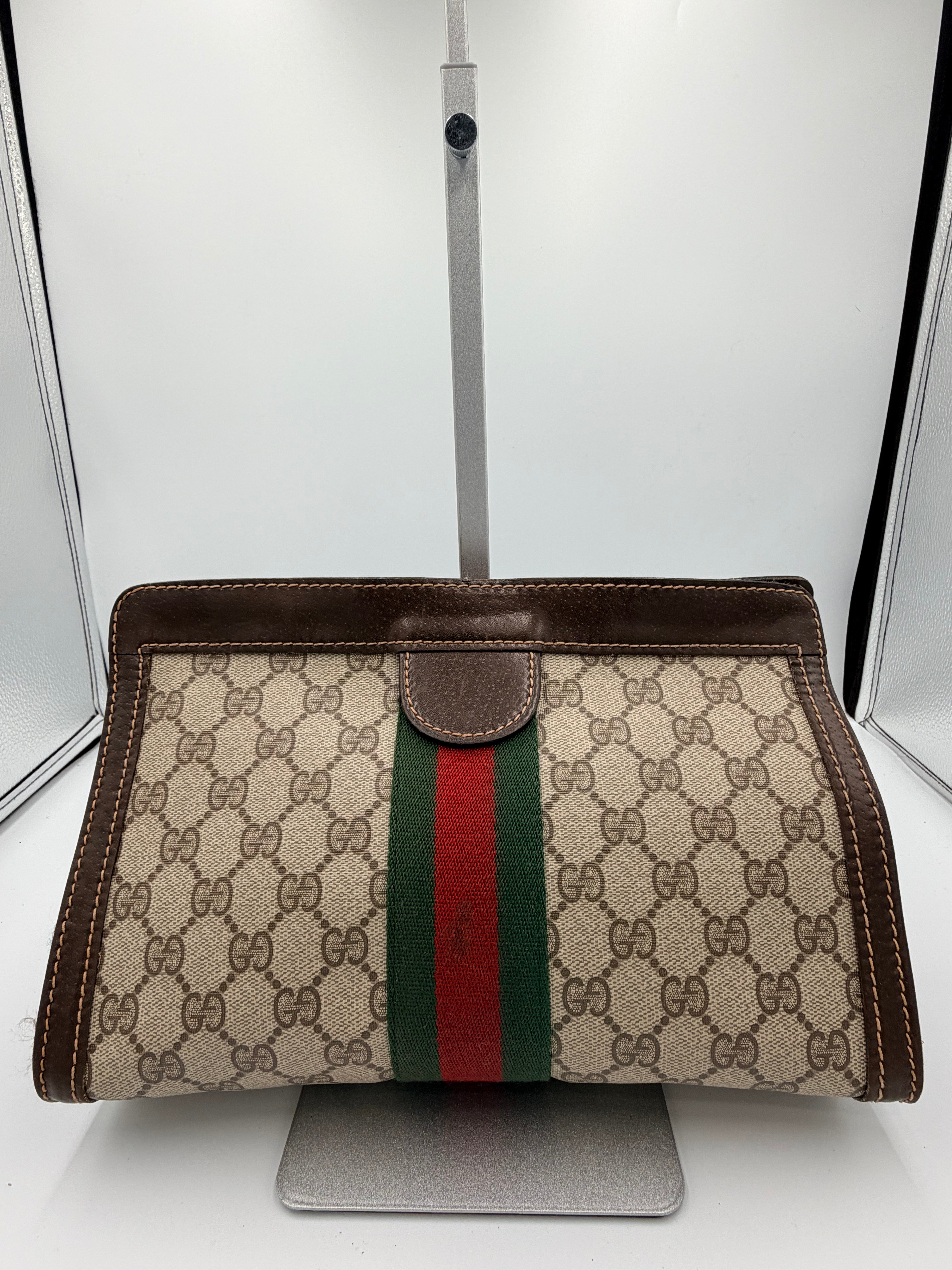 GUCCI GG Supreme Web Clutch