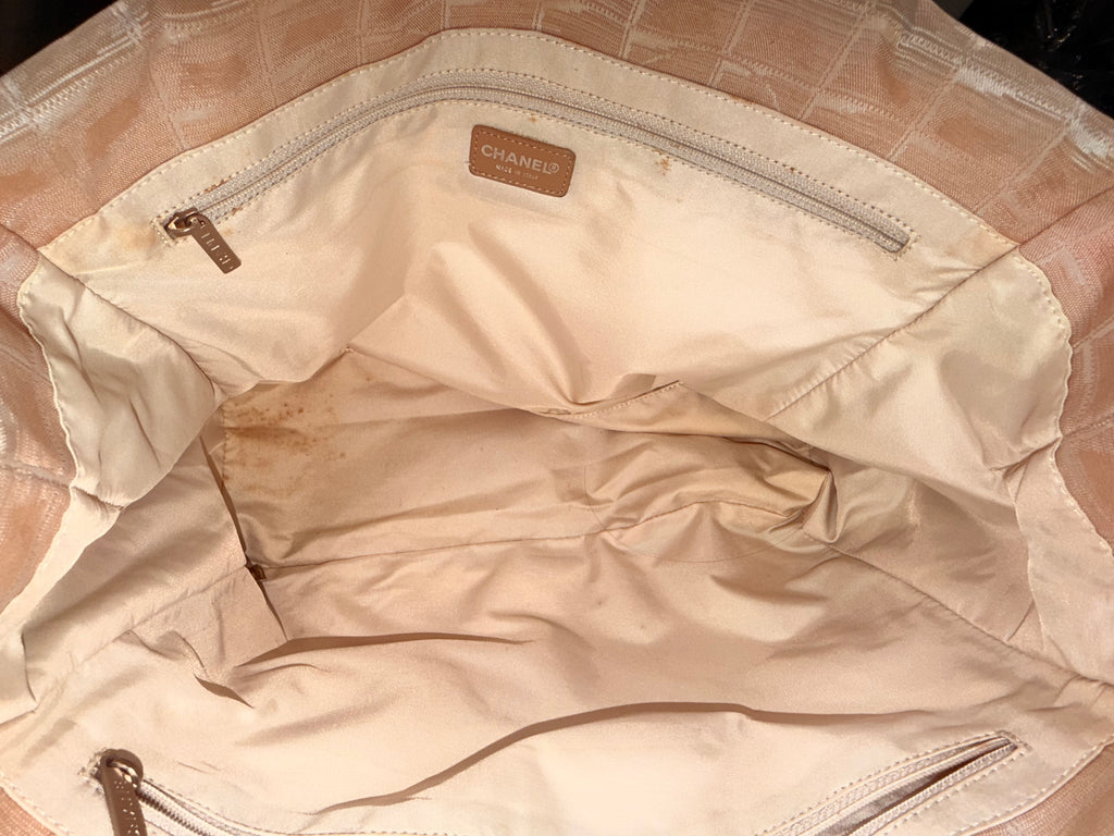 Chanel Vintage New Travel Line CC Jacquard Tote – Beige ( with Authenticity Card)