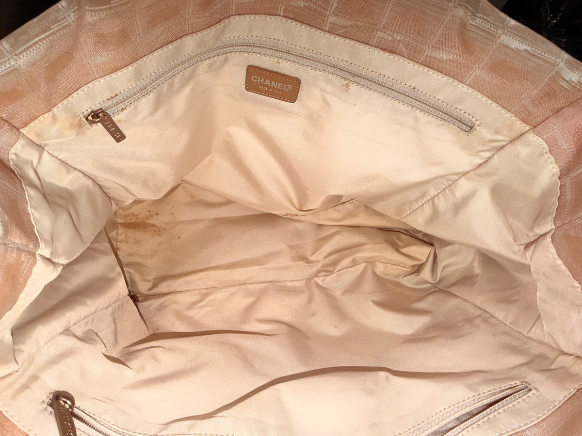 Chanel Vintage New Travel Line CC Jacquard Tote – Beige ( with Authenticity Card)
