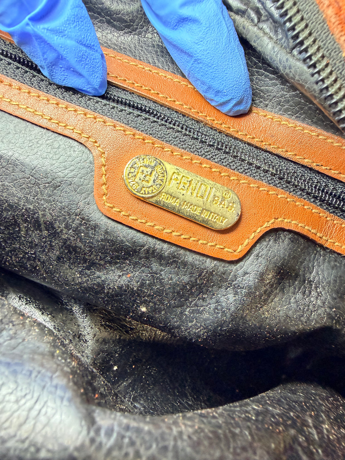 Fendi Pequin Stripe Crossbody Camera Bag
