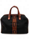 Yves Saint Laurent YSL Black Canvas Boston Bag