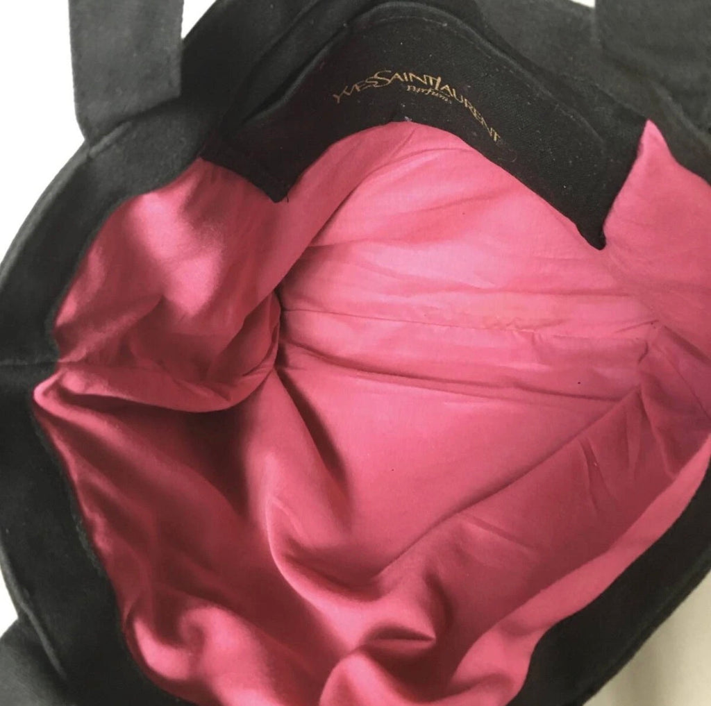 Yves Saint Laurent (YSL) Black Canvas Tote with Gold Monogram